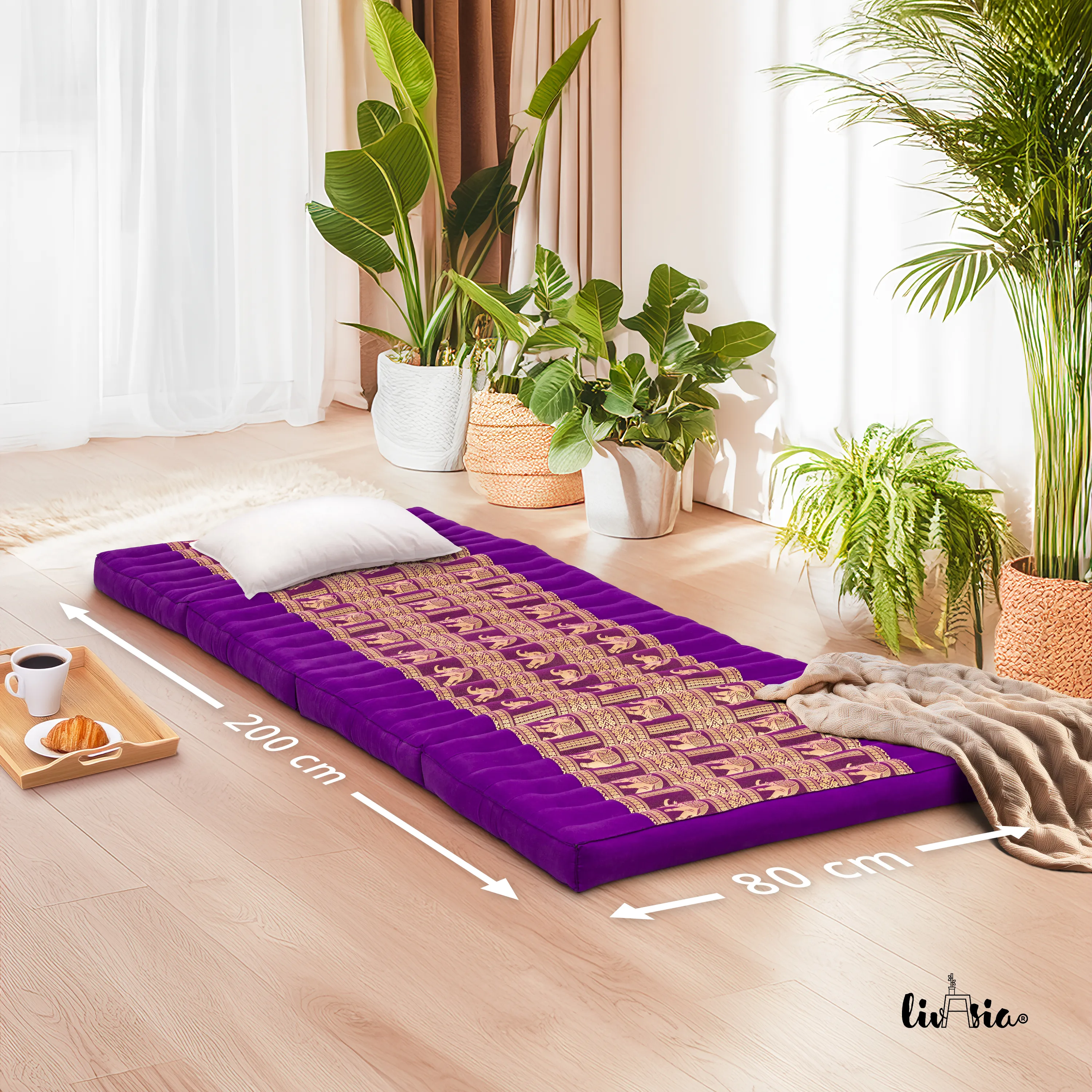 Matelas pliable en kapok, 80 cm de large, Deluxe