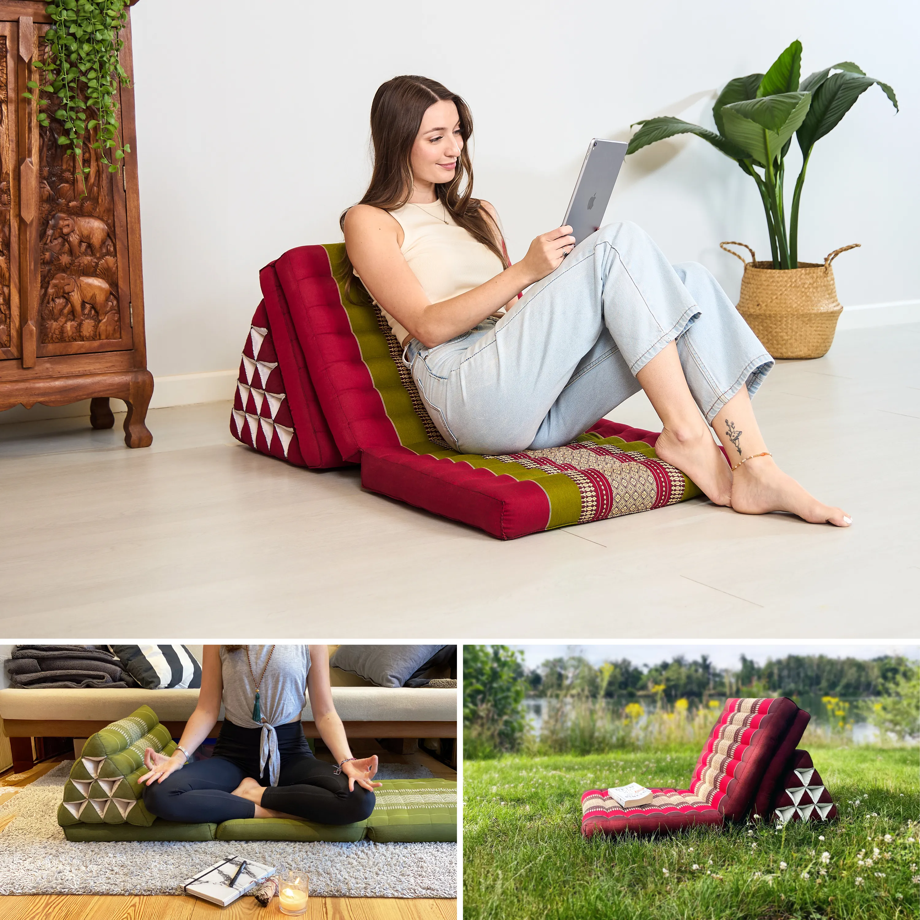 Coussin thaï en kapok hauteur XXL