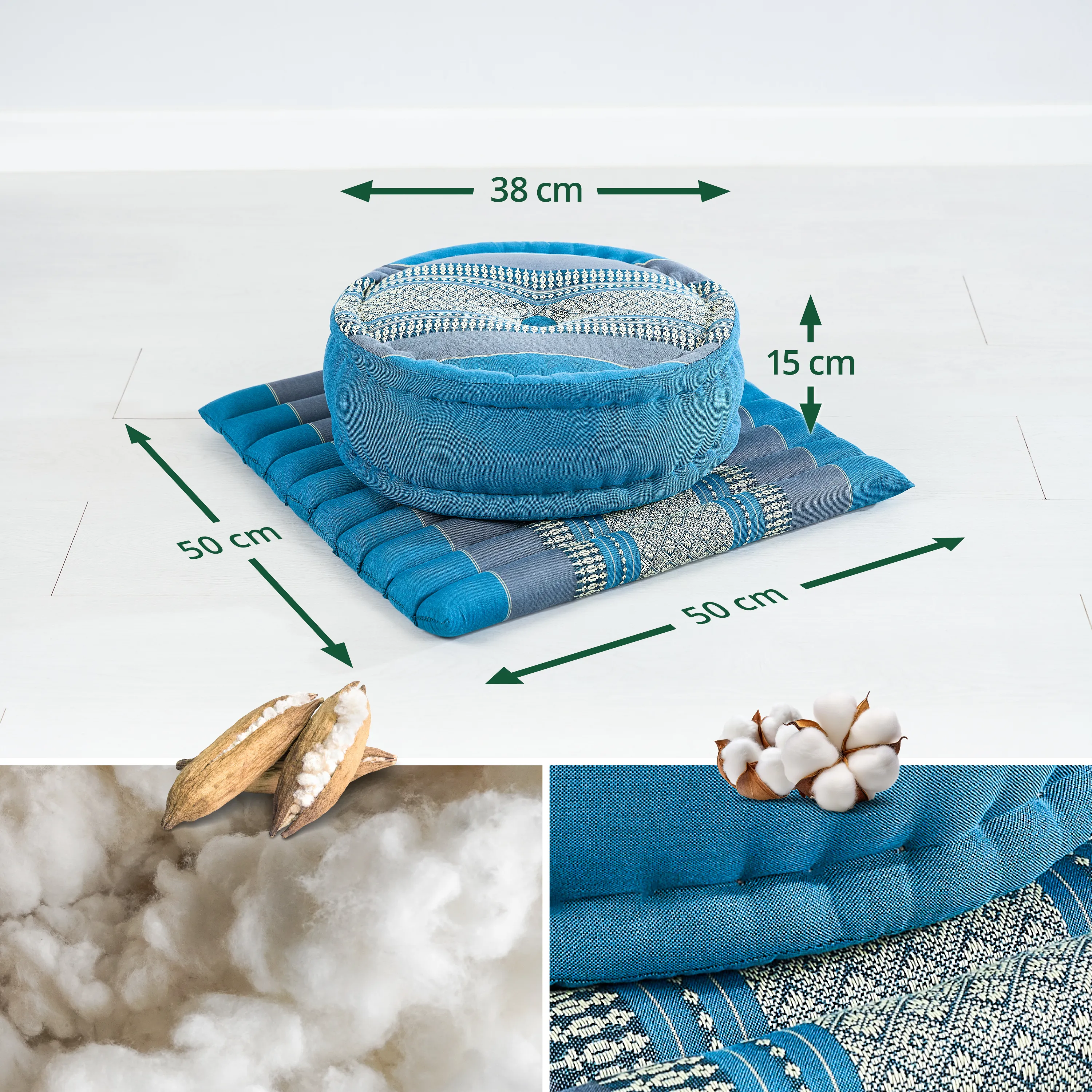 Set de coussins de méditation en kapok L