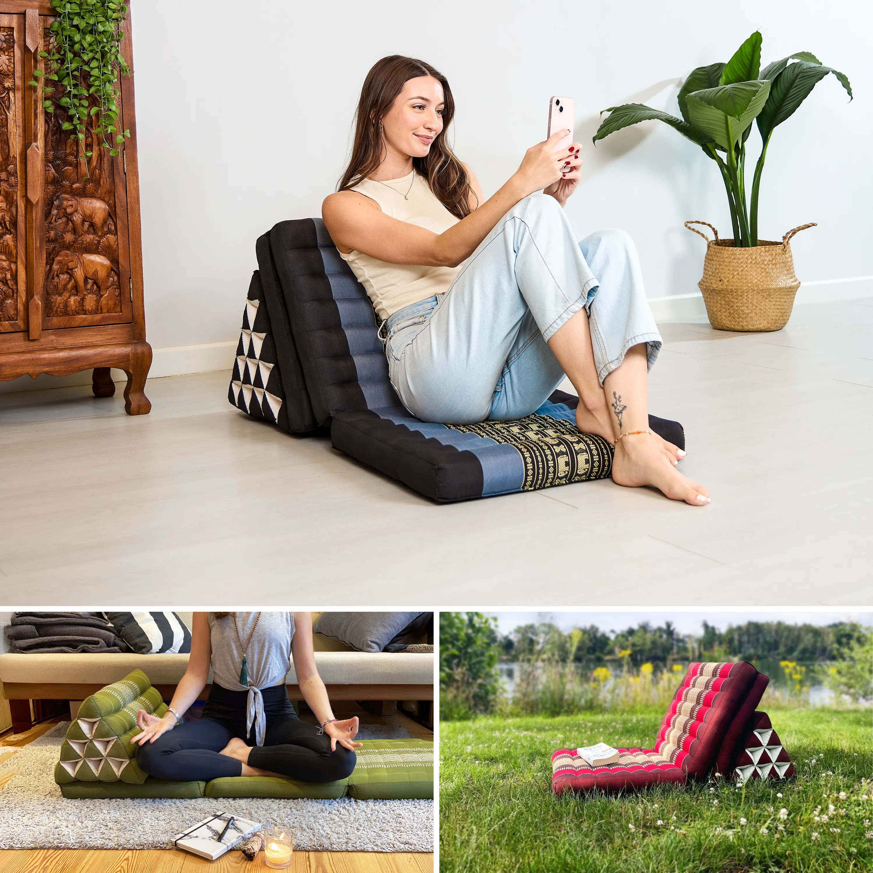 Coussin thaï en kapok hauteur XXL