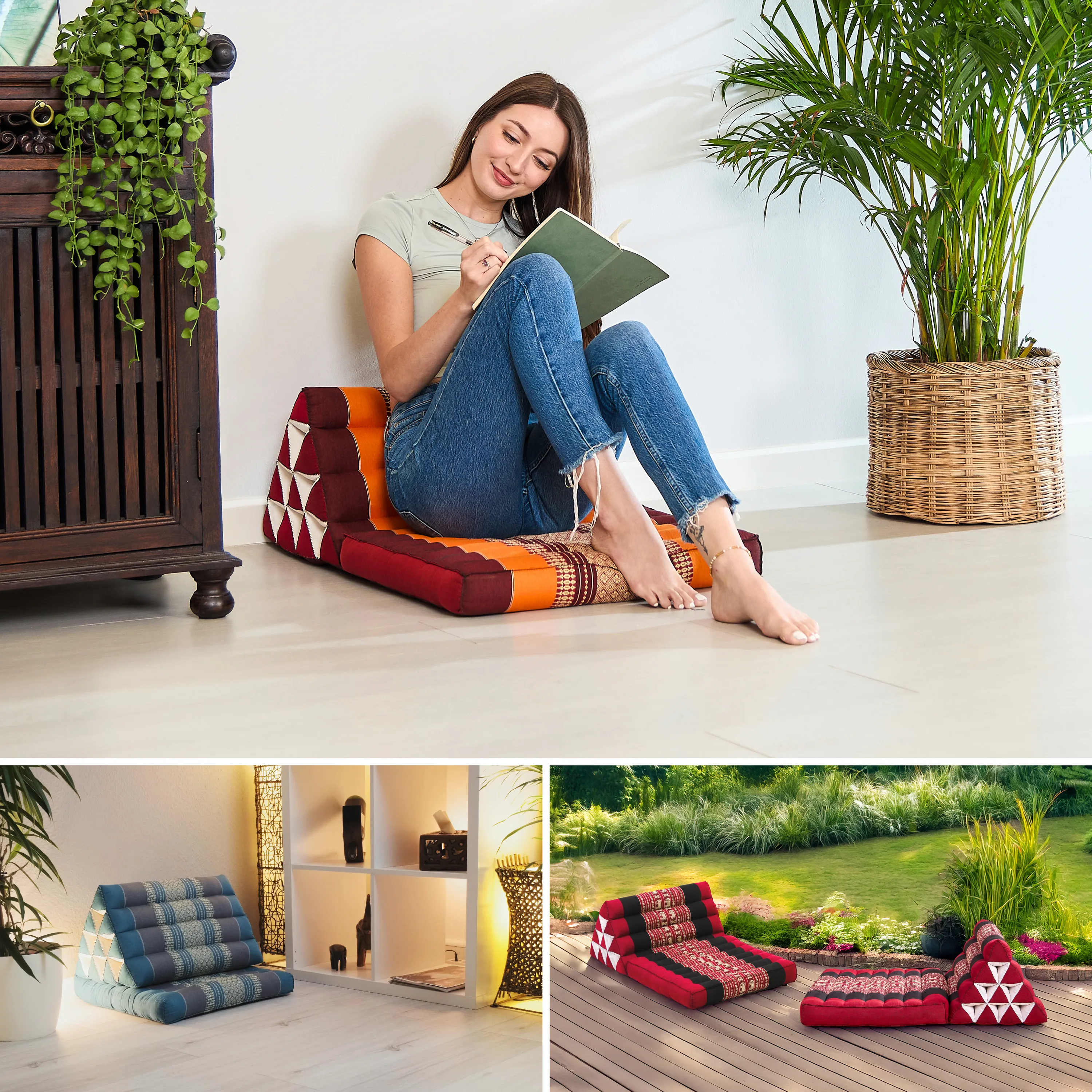 Coussin thaï avec matelas 1 partie en kapok