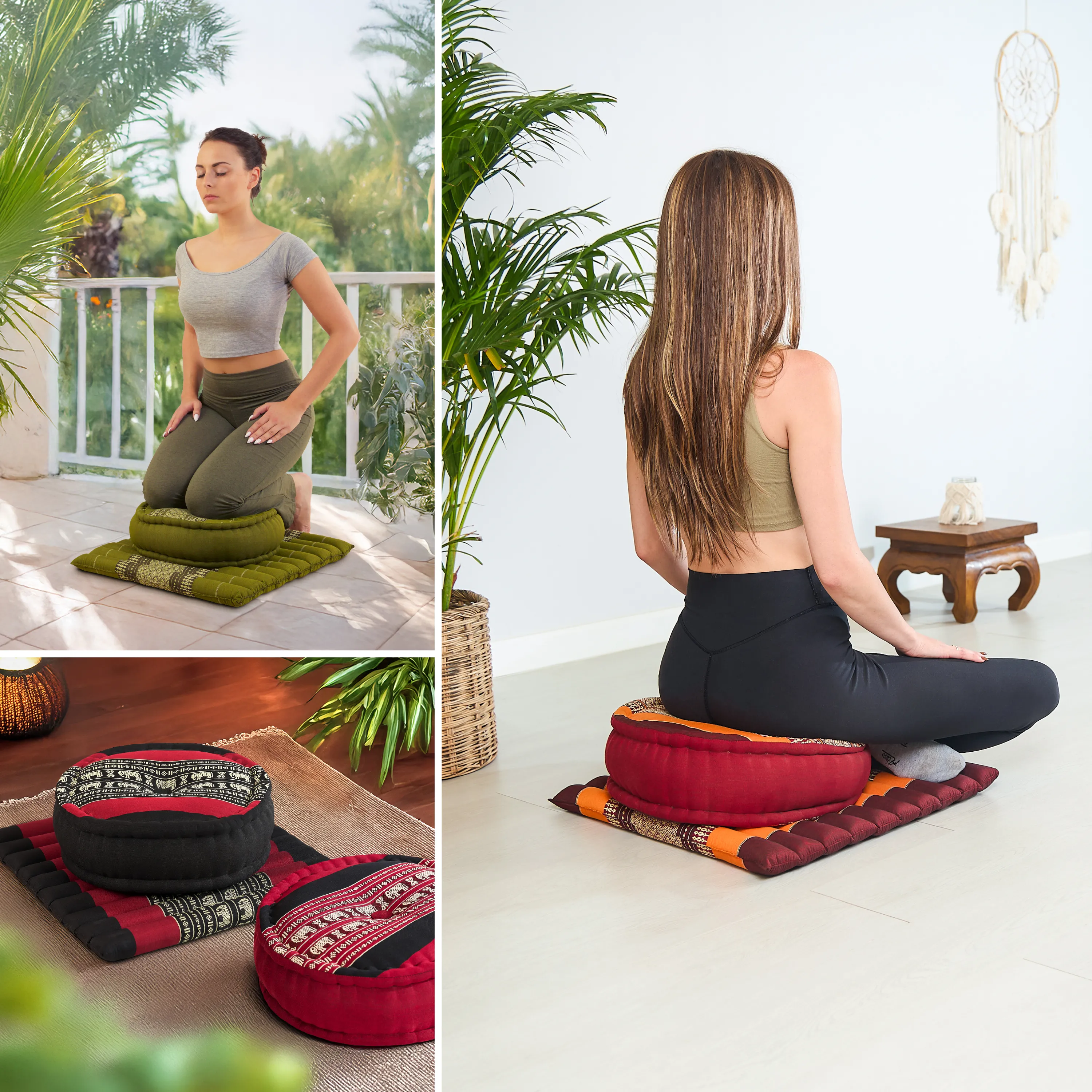 Set de coussins de méditation en kapok L