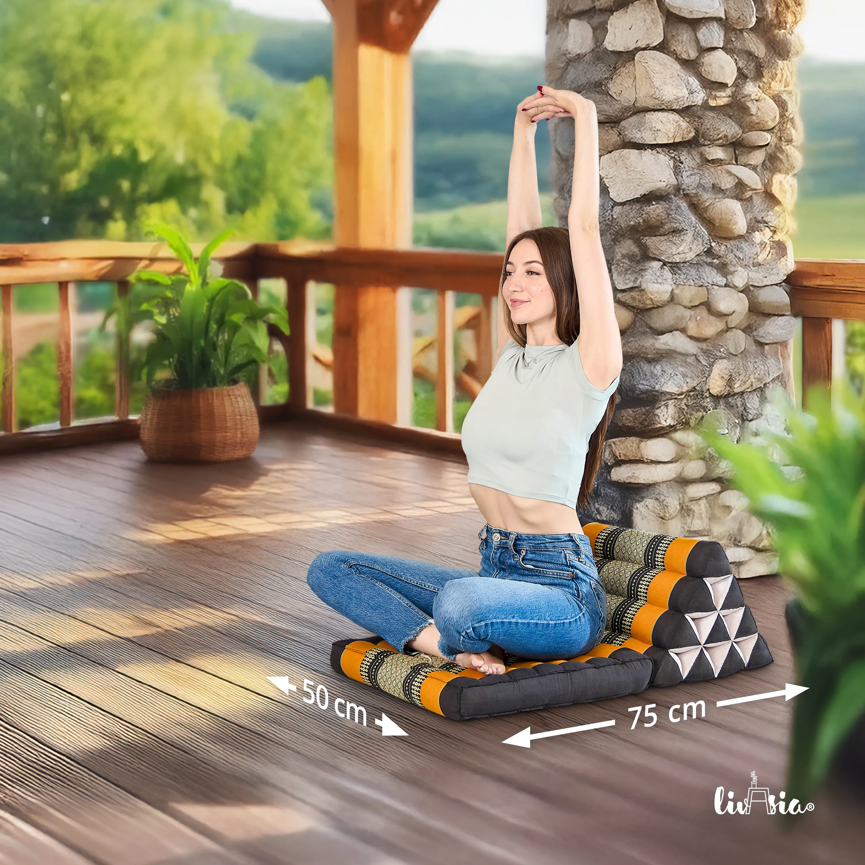 Coussin thaï avec matelas 1 partie en kapok