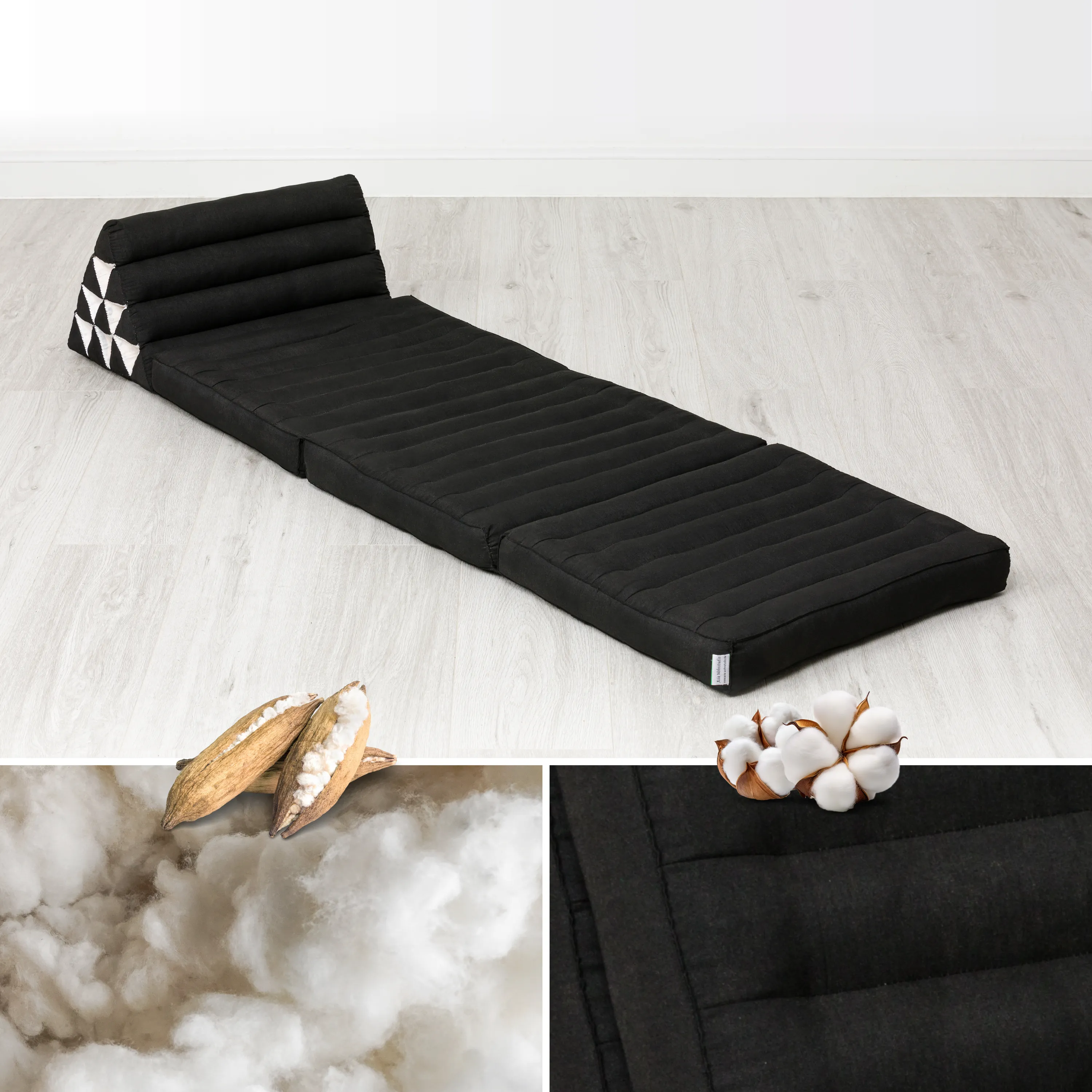 Coussin thaï avec matelas 3 parties en kapok, Basic