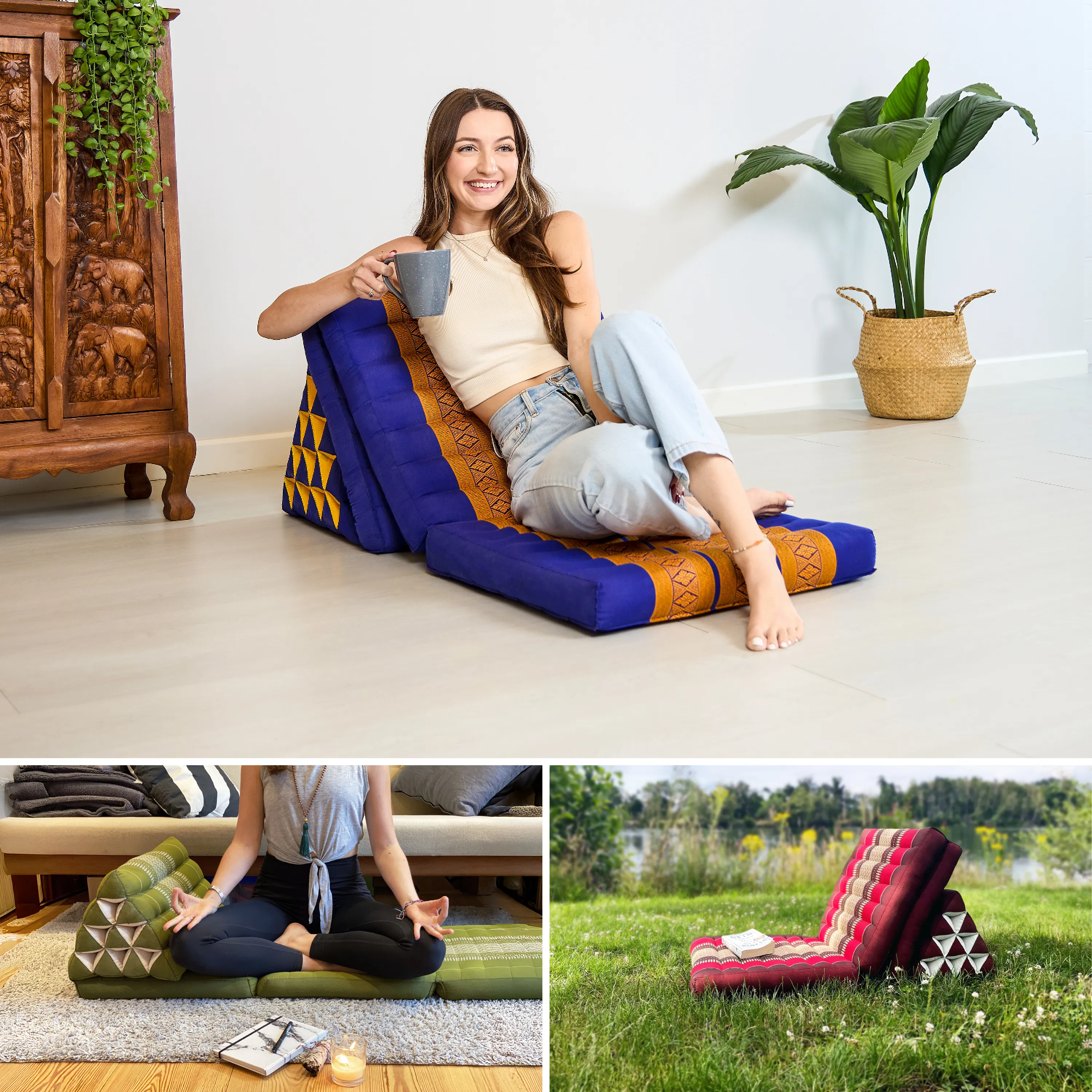 Coussin thaï en kapok hauteur XXL