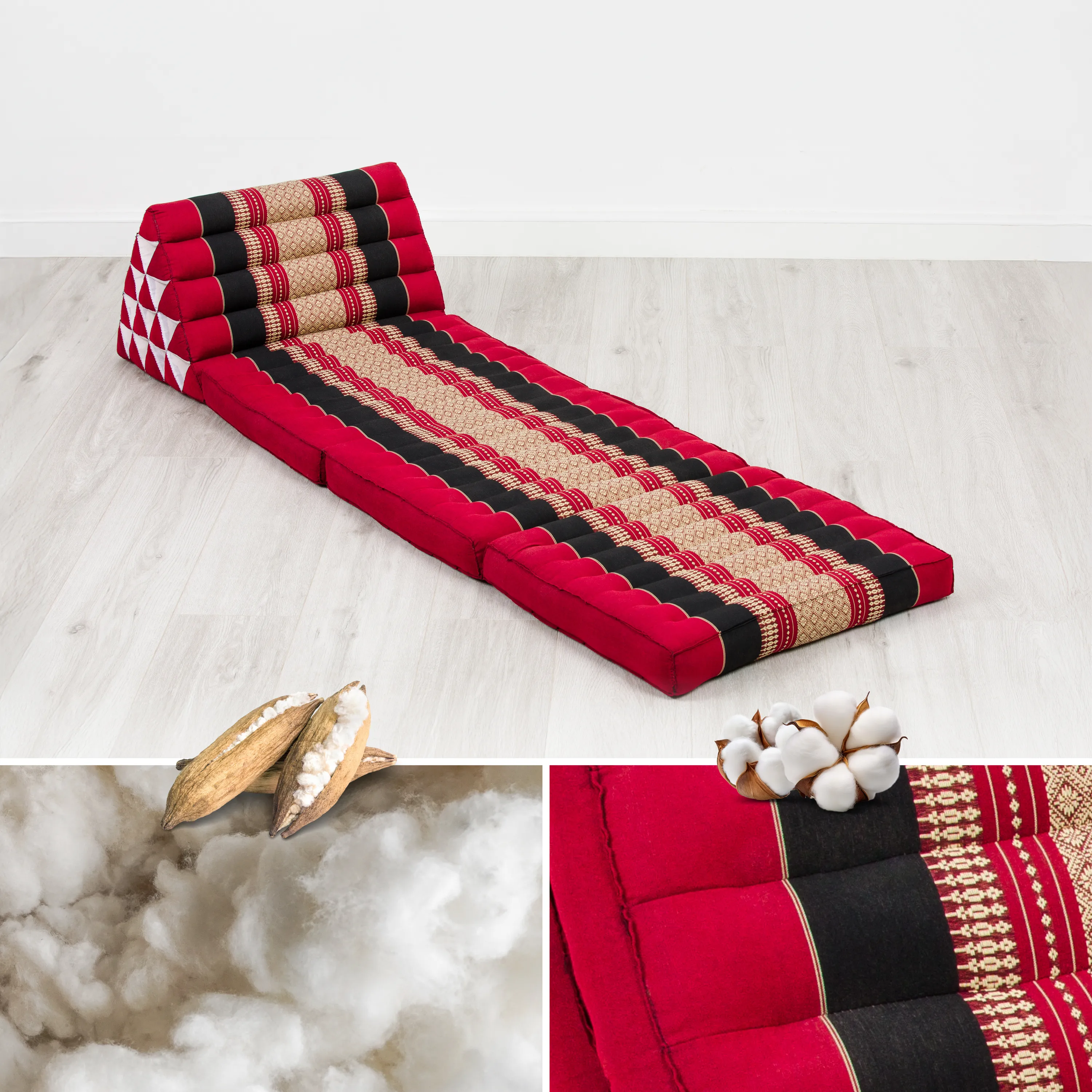 Coussin thaï en kapok hauteur XXL