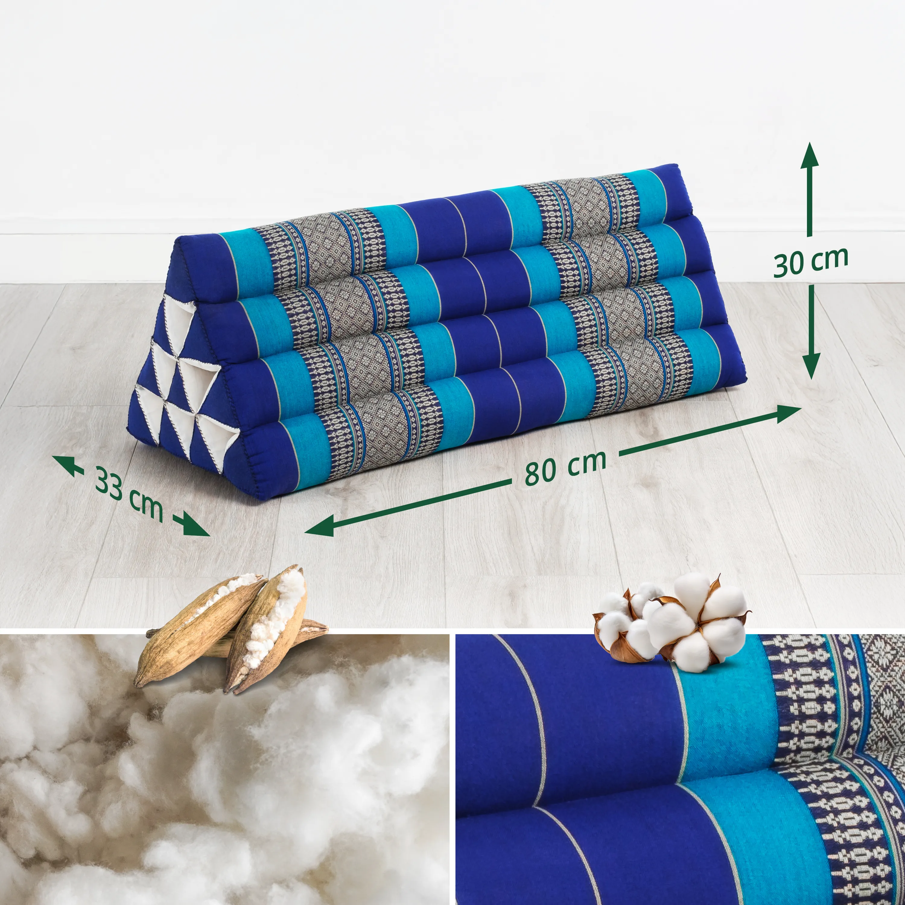 Coussin triangulaire large en kapok