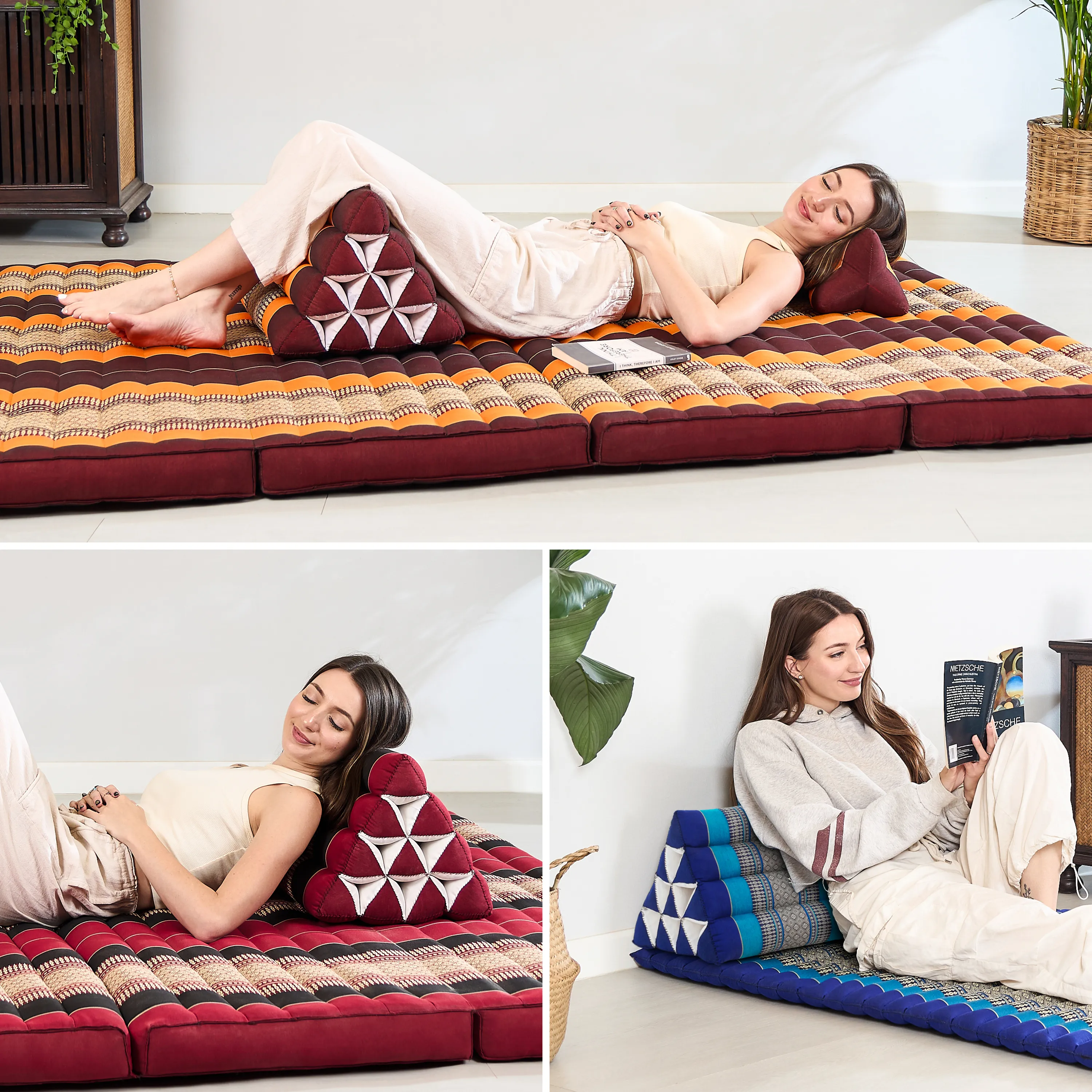 Coussin triangulaire large en kapok