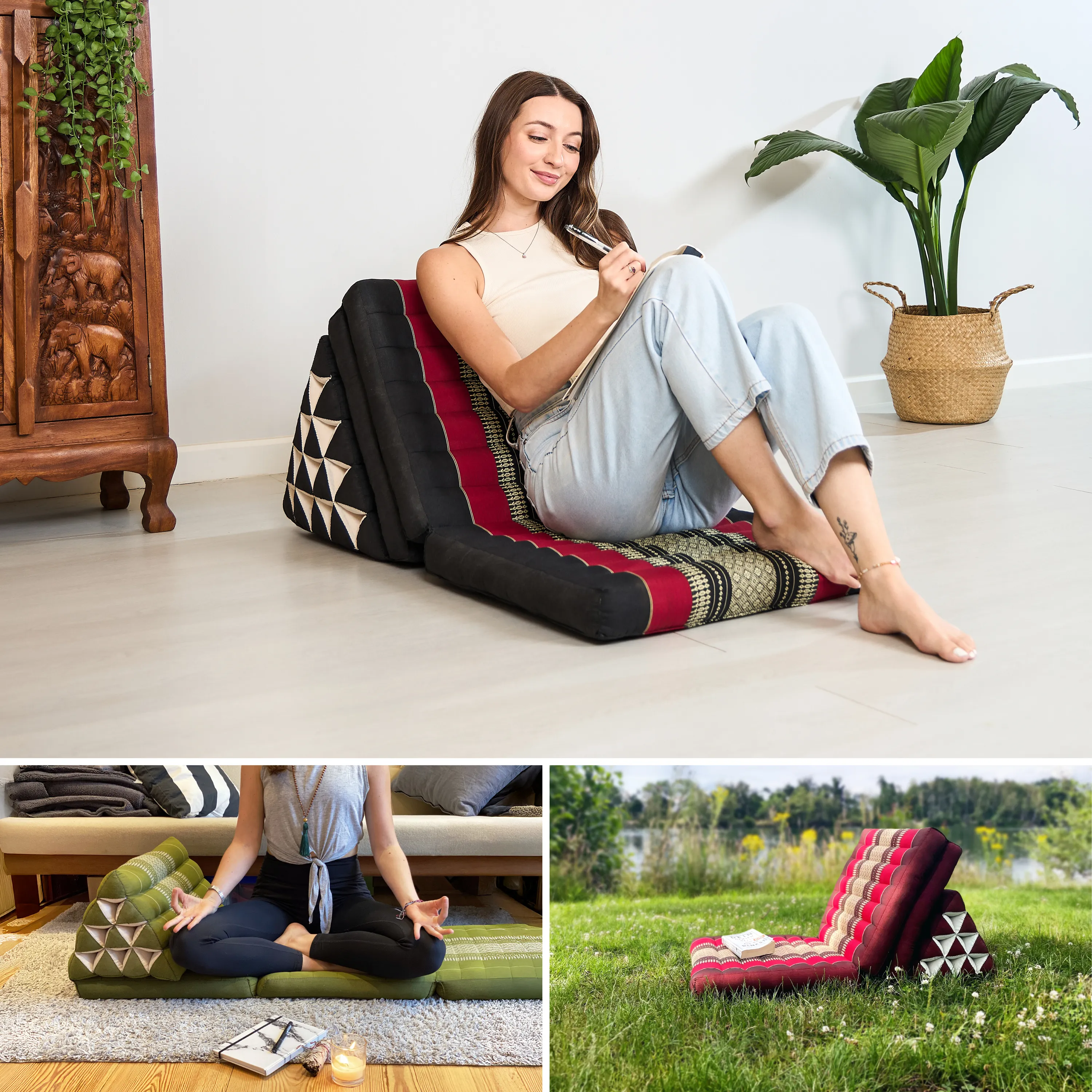 Coussin thaï en kapok hauteur XXL