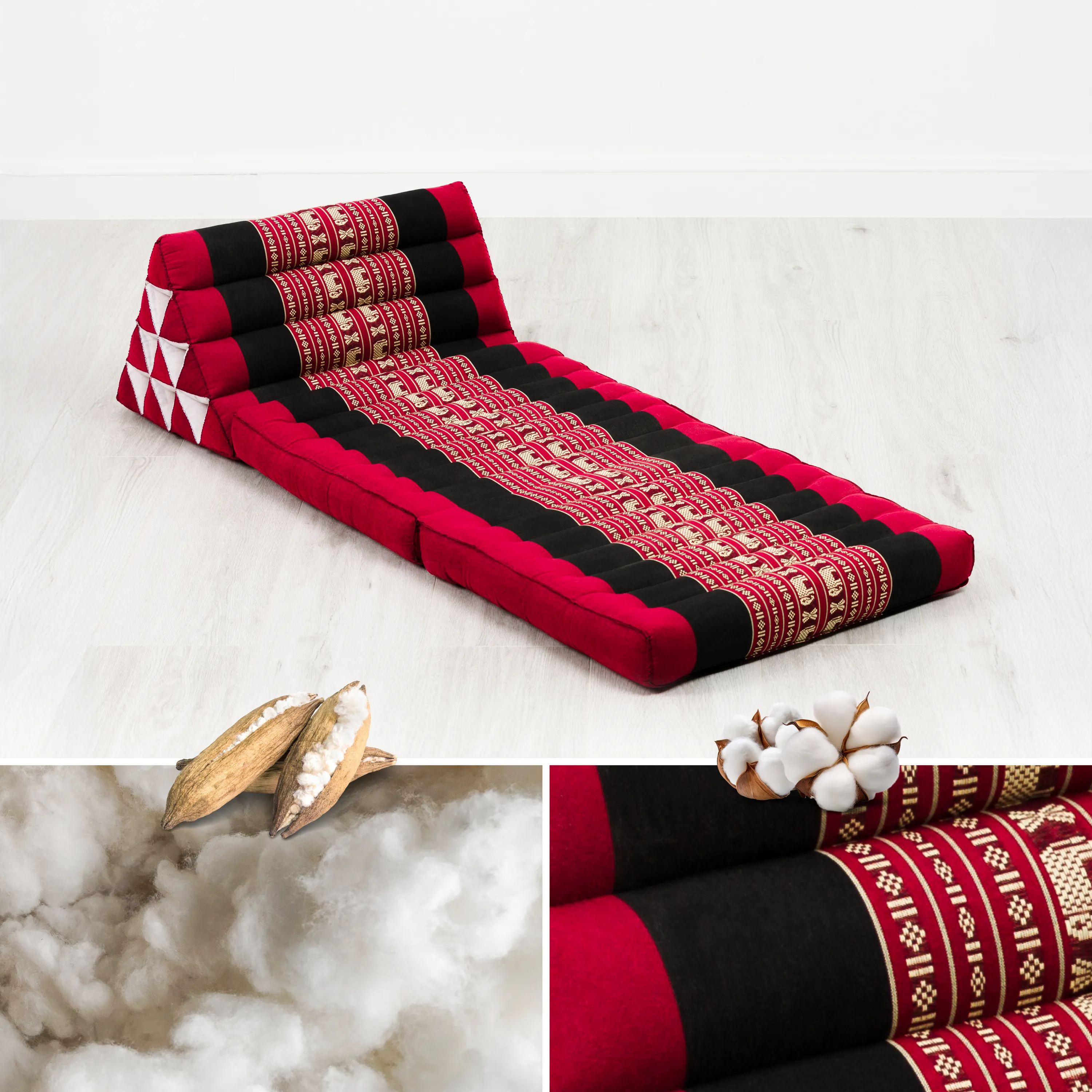 Coussin thaï avec matelas 2 parties en kapok