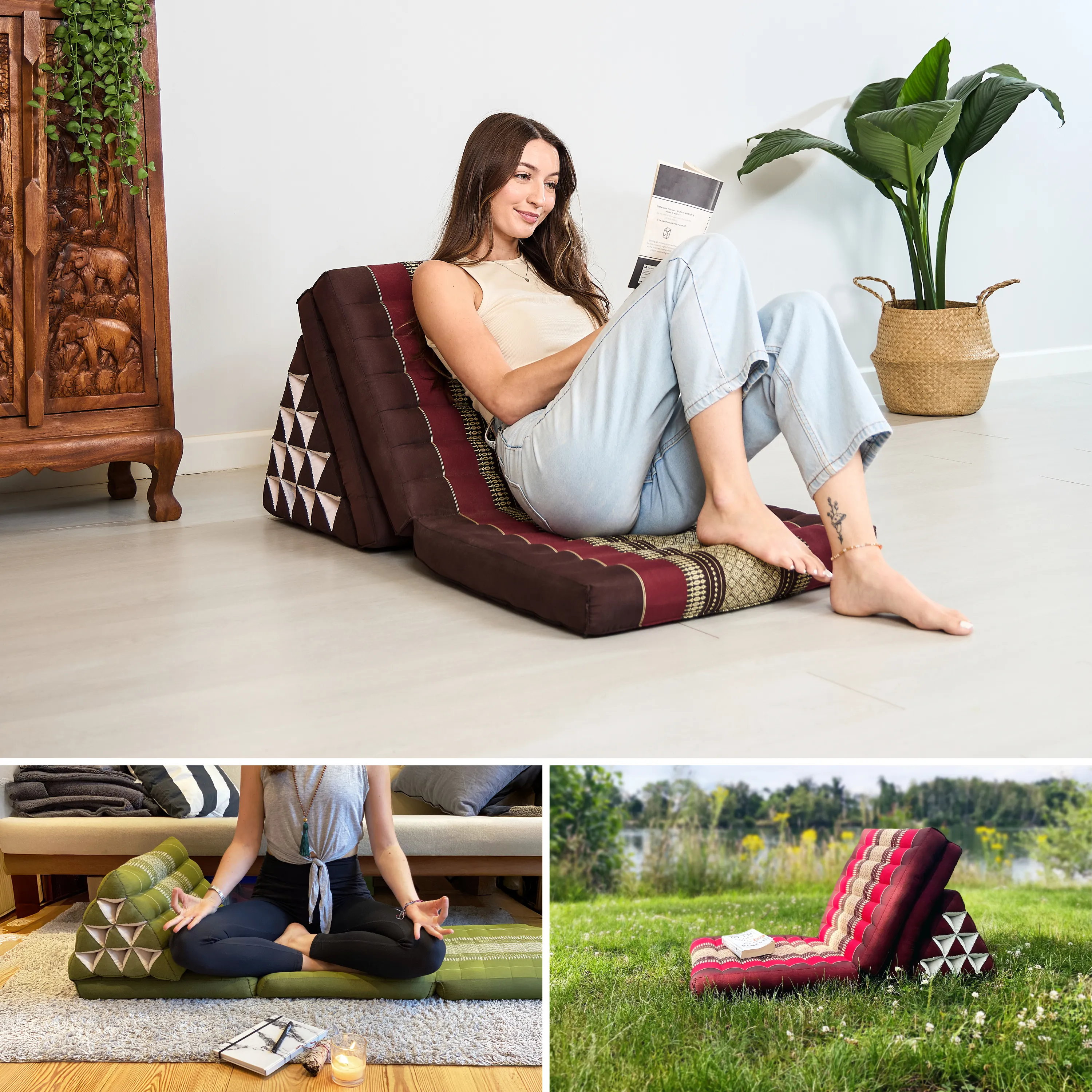 Coussin thaï en kapok hauteur XXL