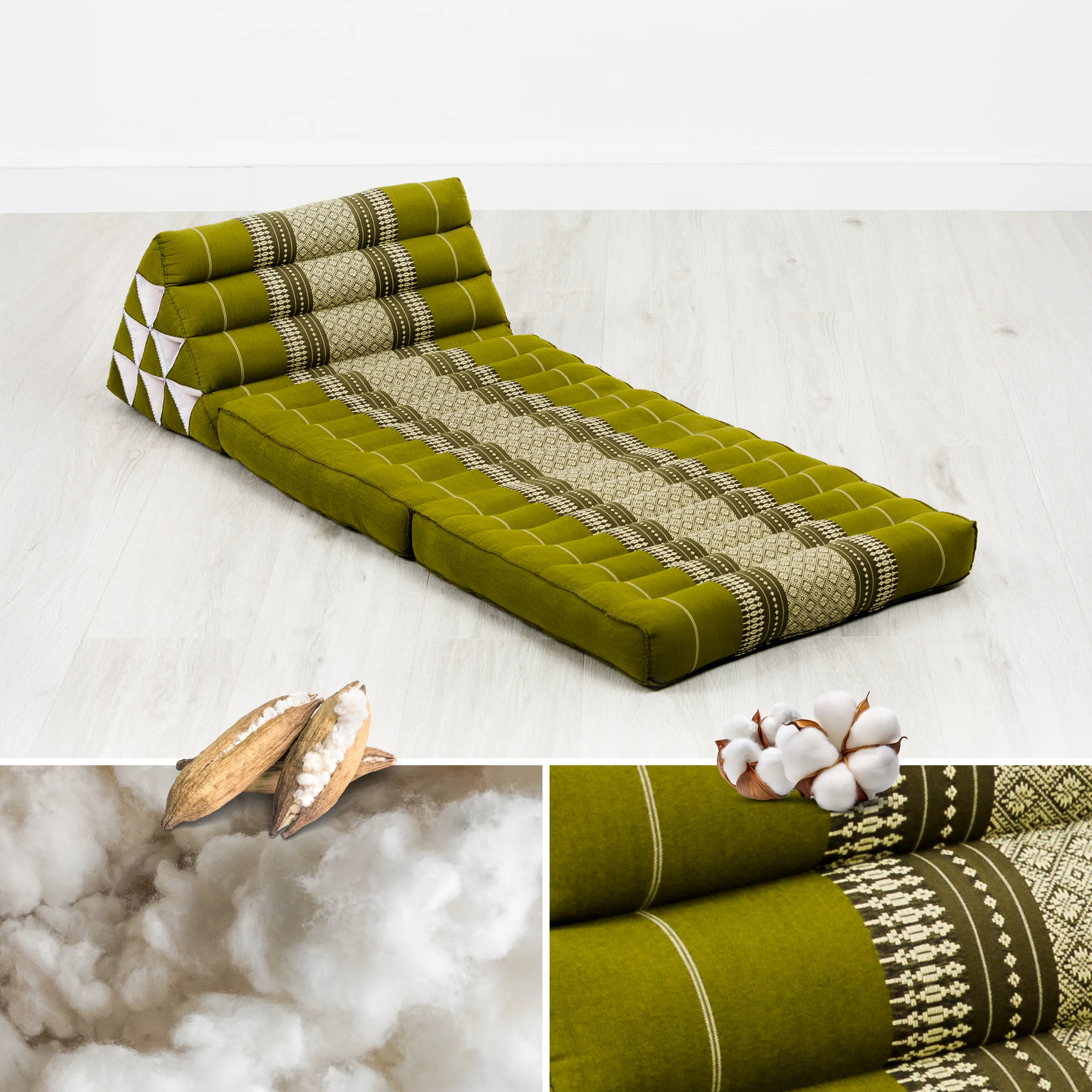Coussin thaï avec matelas 2 parties en kapok