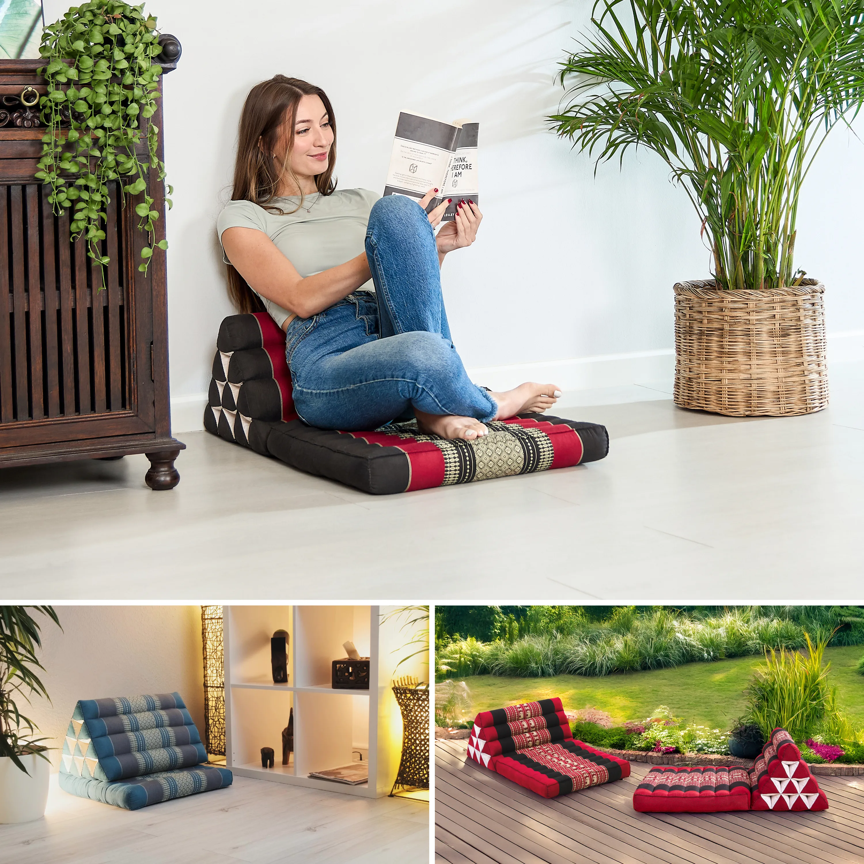 Coussin thaï avec matelas 1 partie en kapok