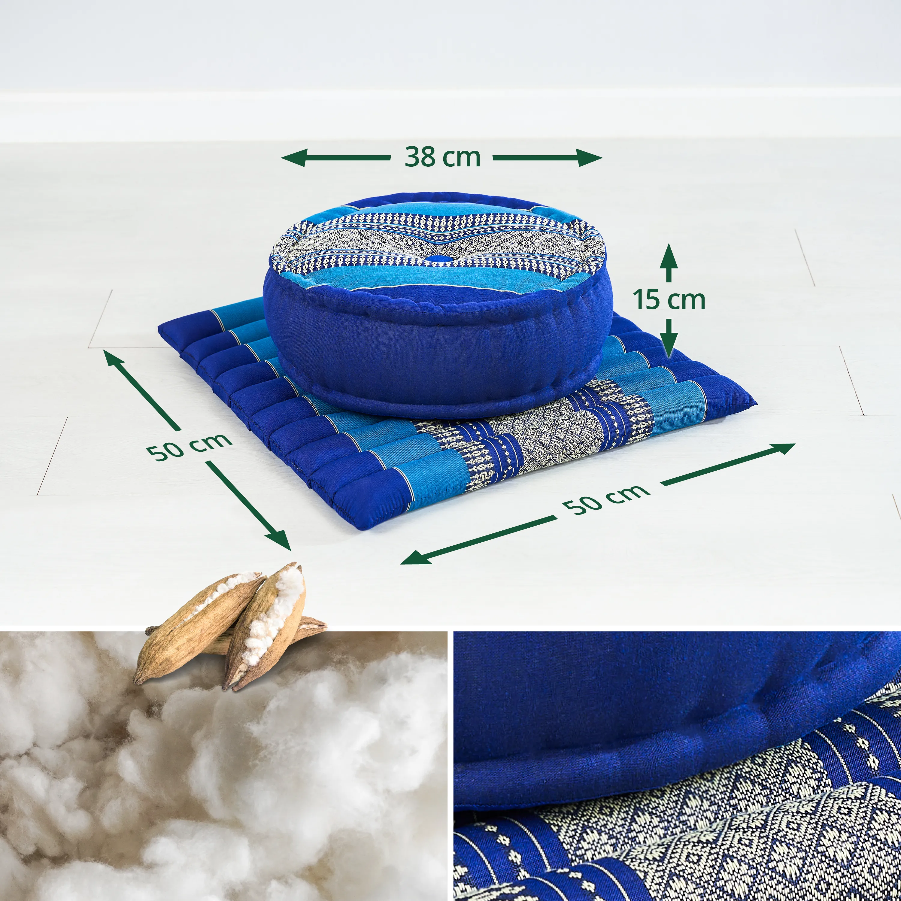 Set de coussins de méditation en kapok L