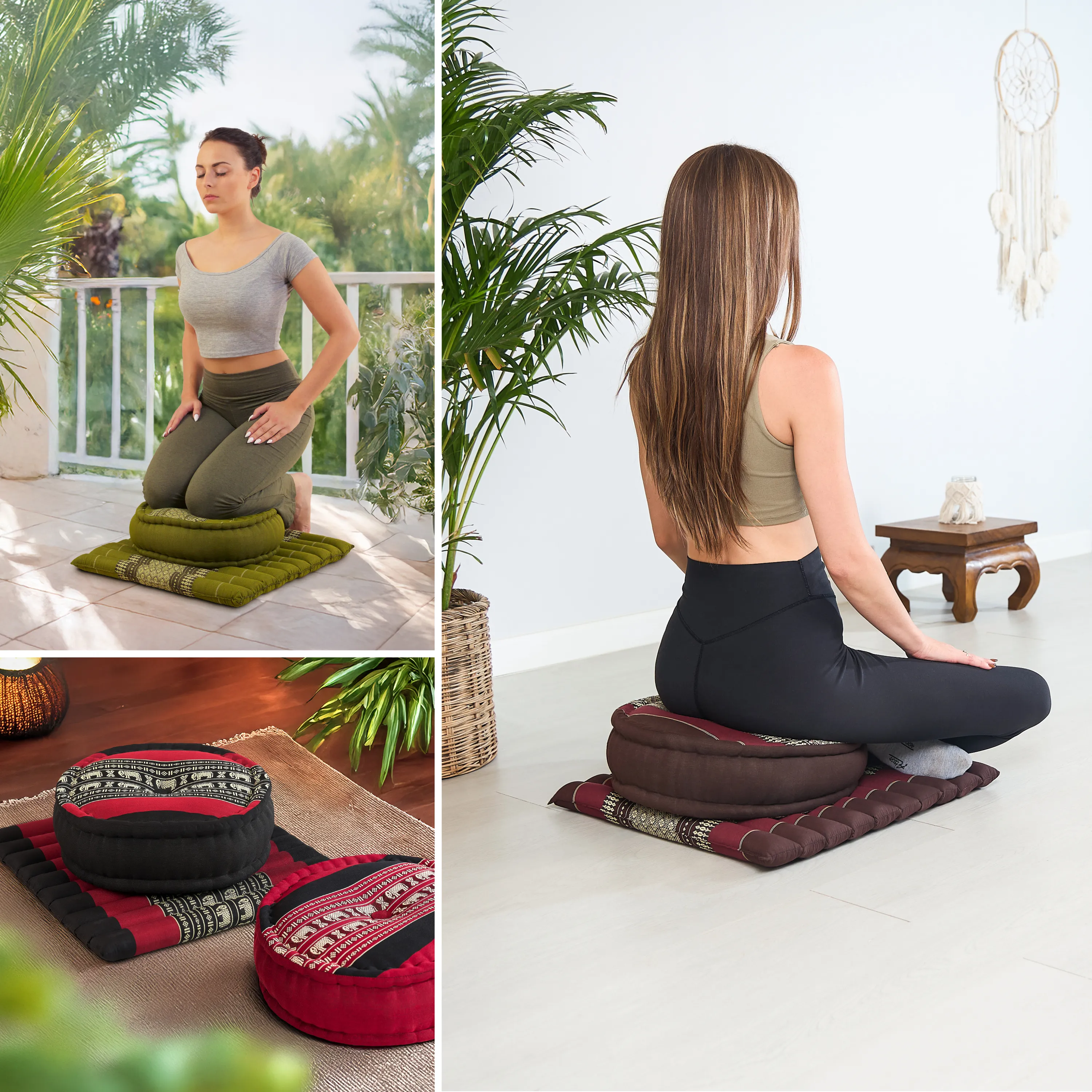 Set de coussins de méditation en kapok L