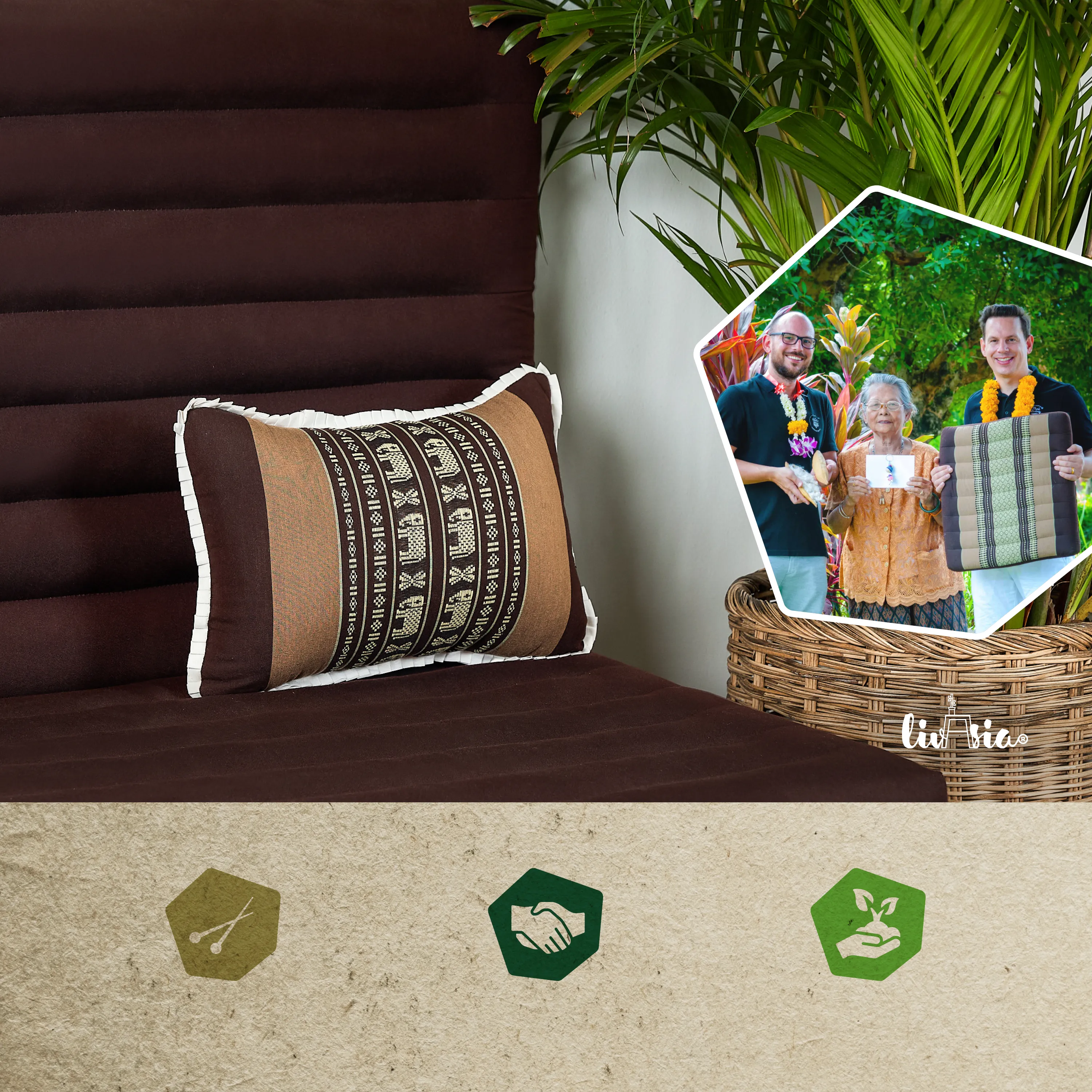 Coussin décoratif en kapok