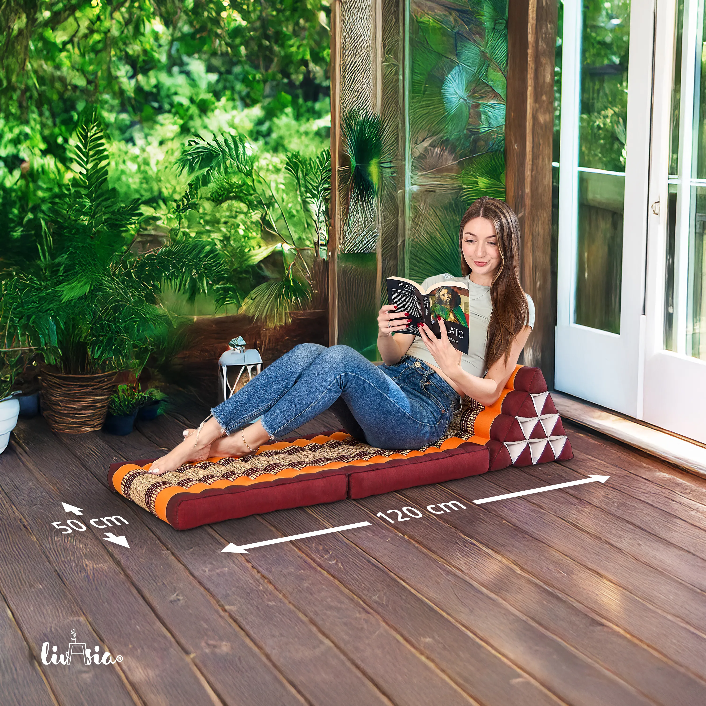 Coussin thaï avec matelas 2 parties en kapok