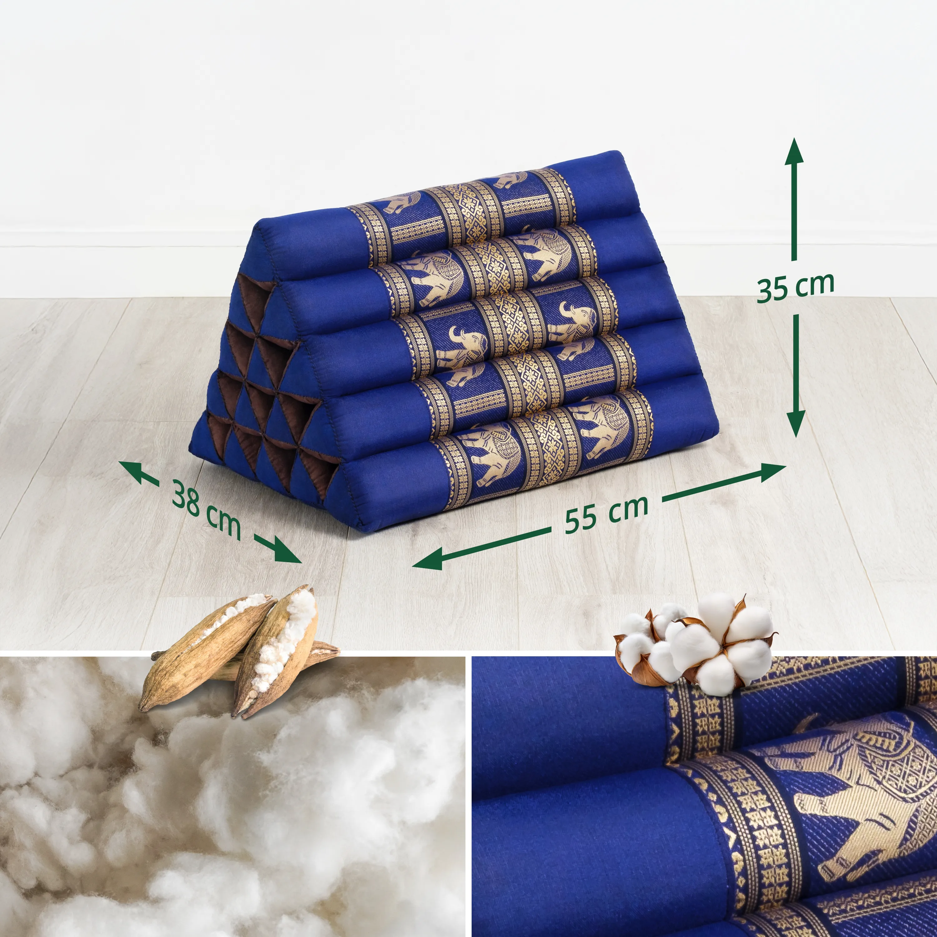 Coussin triangulaire haut en kapok, Deluxe