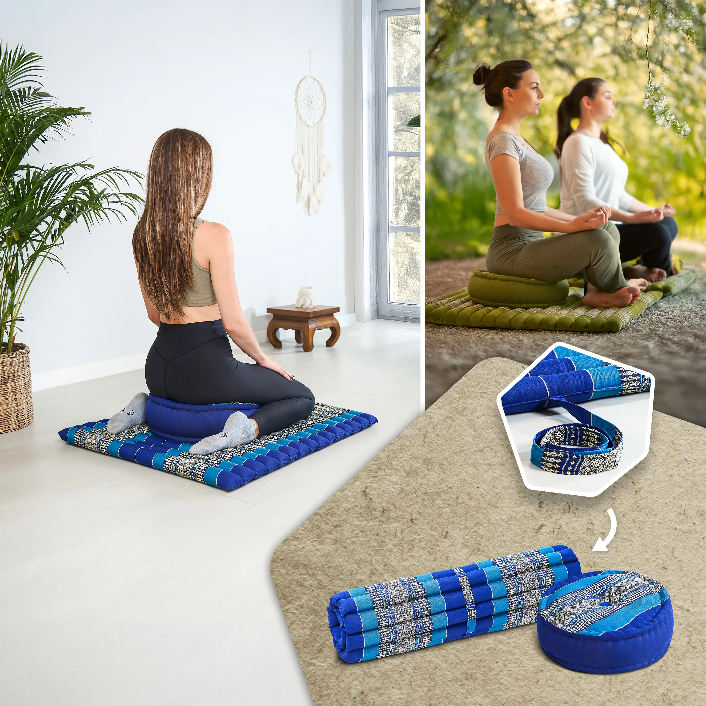 Set de coussins de méditation en kapok XL