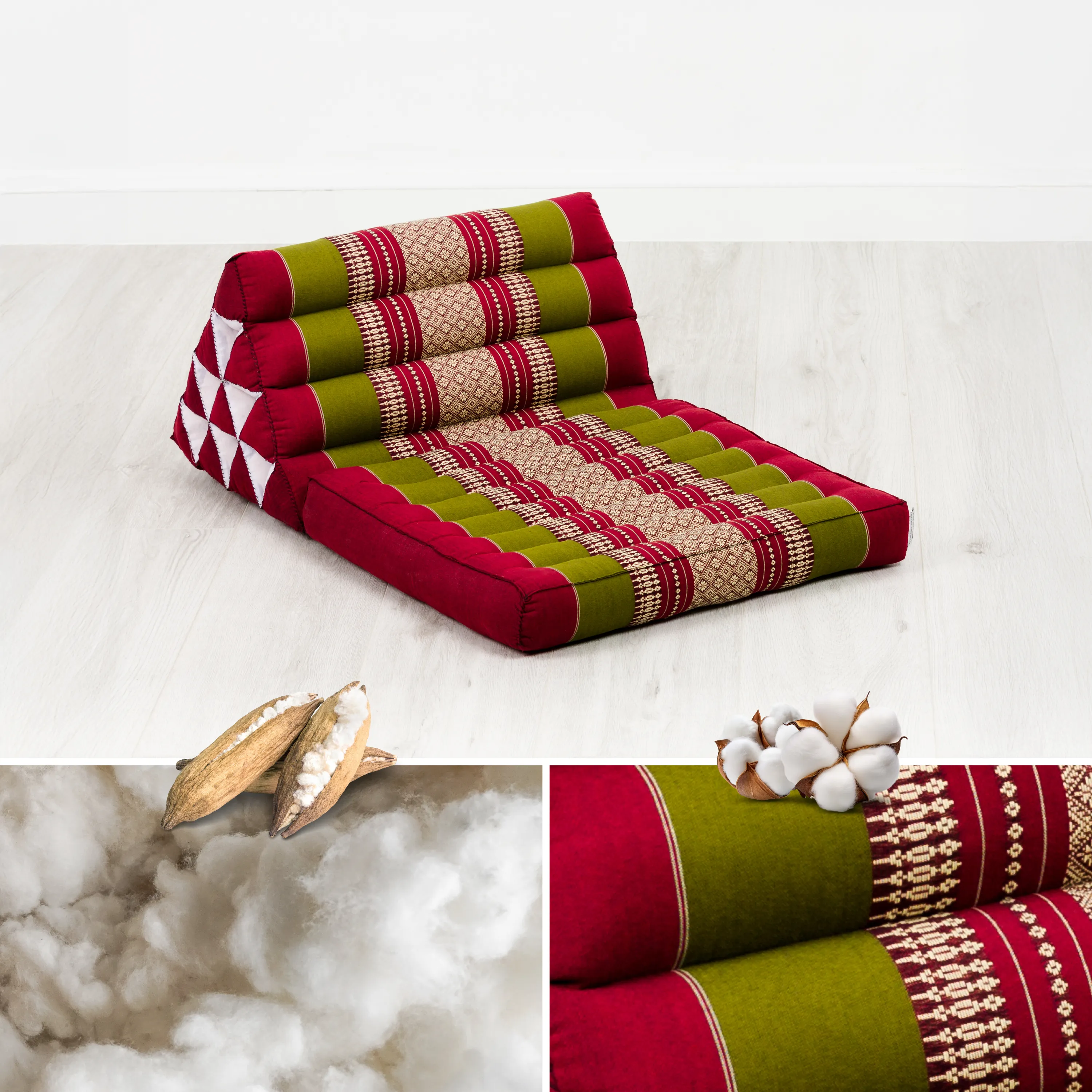 Coussin thaï avec matelas 1 partie en kapok