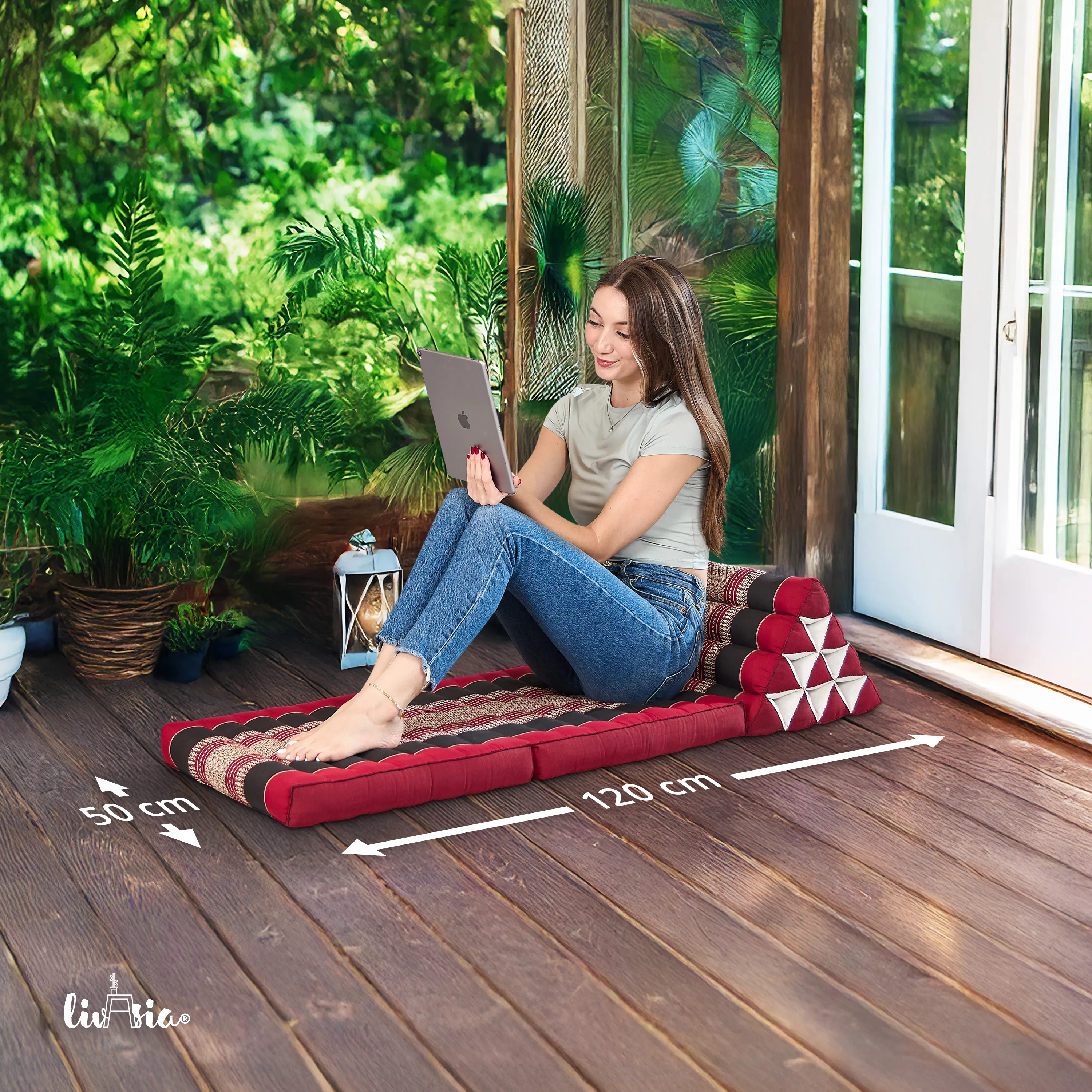 Coussin thaï avec matelas 2 parties en kapok