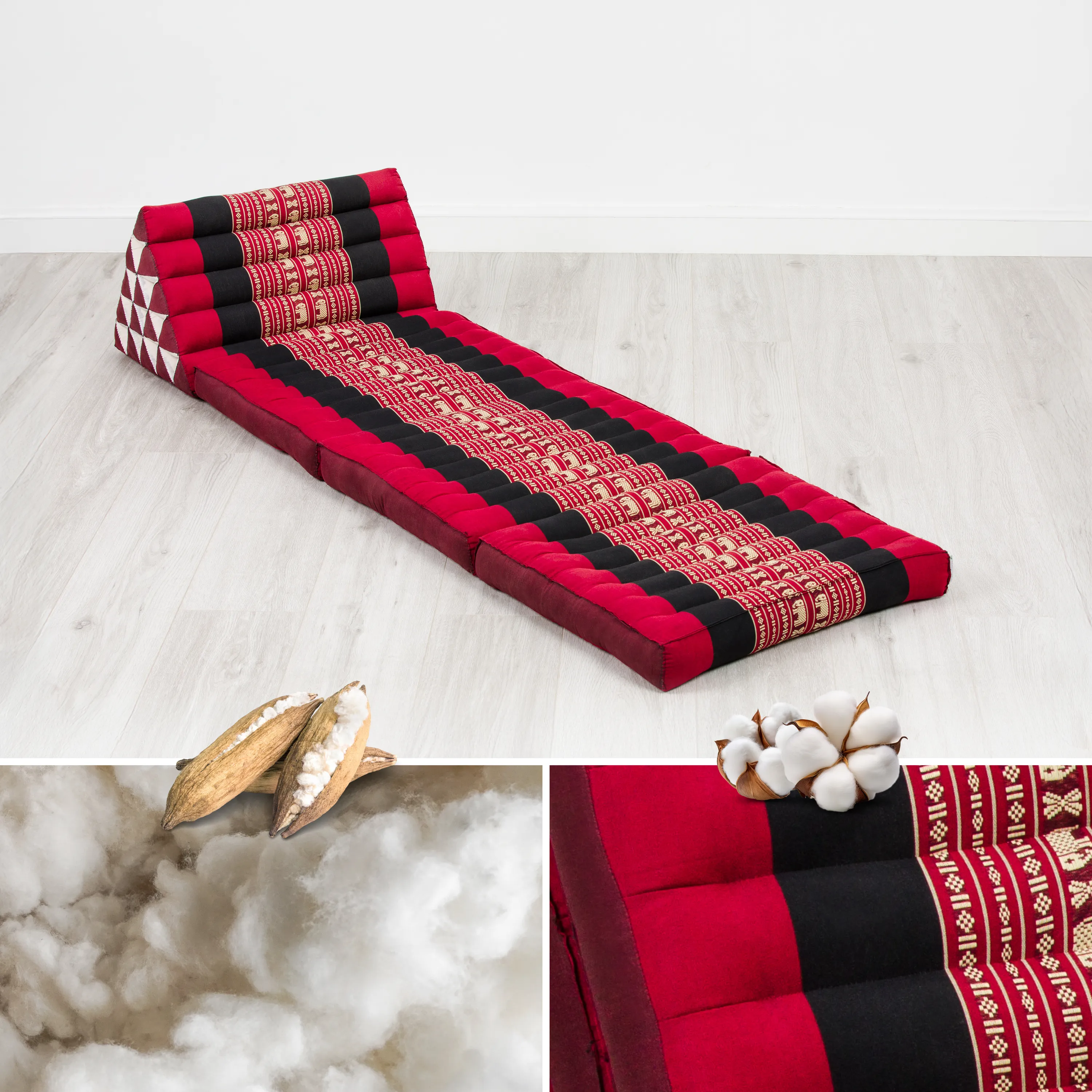 Coussin thaï en kapok hauteur XXL