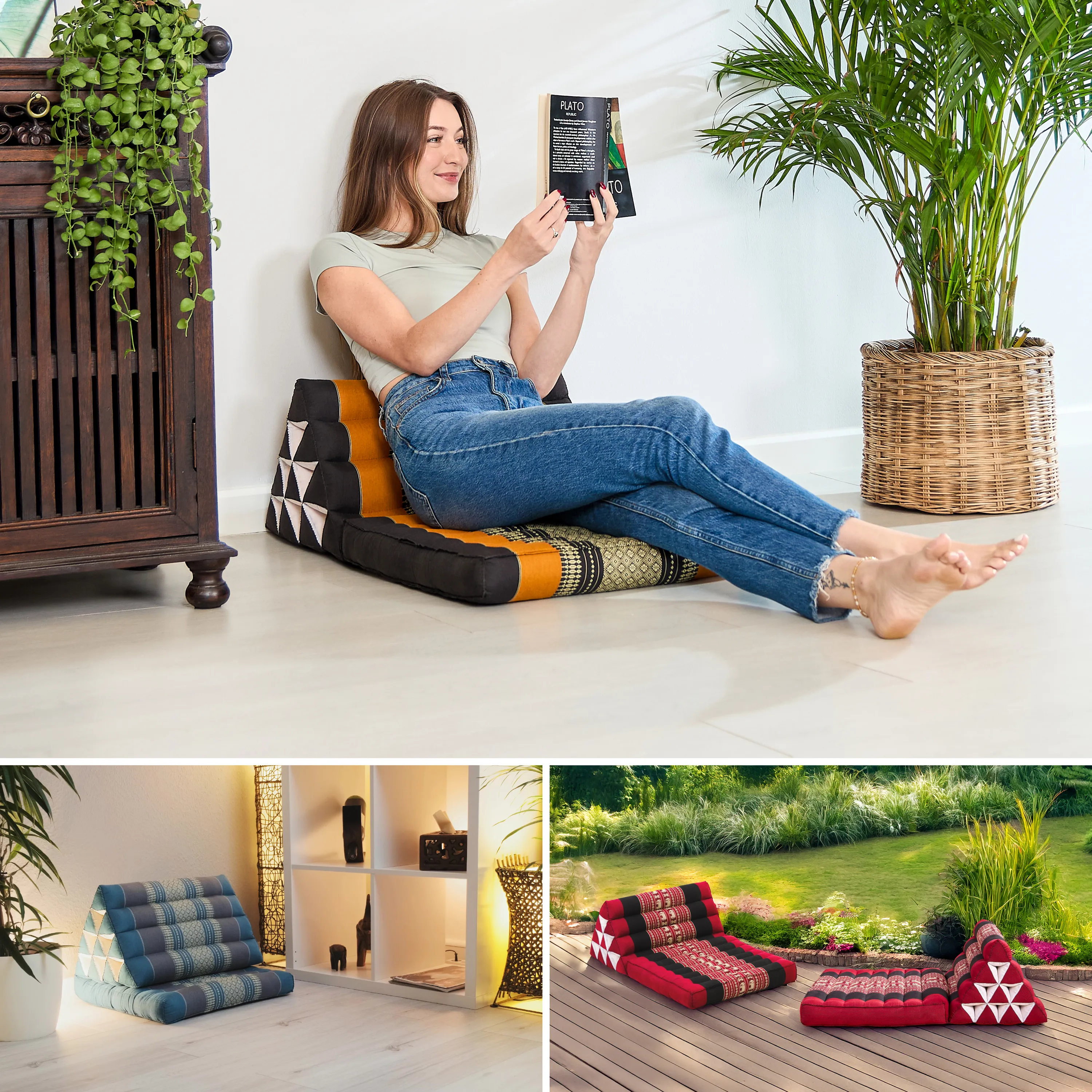 Coussin thaï avec matelas 1 partie en kapok