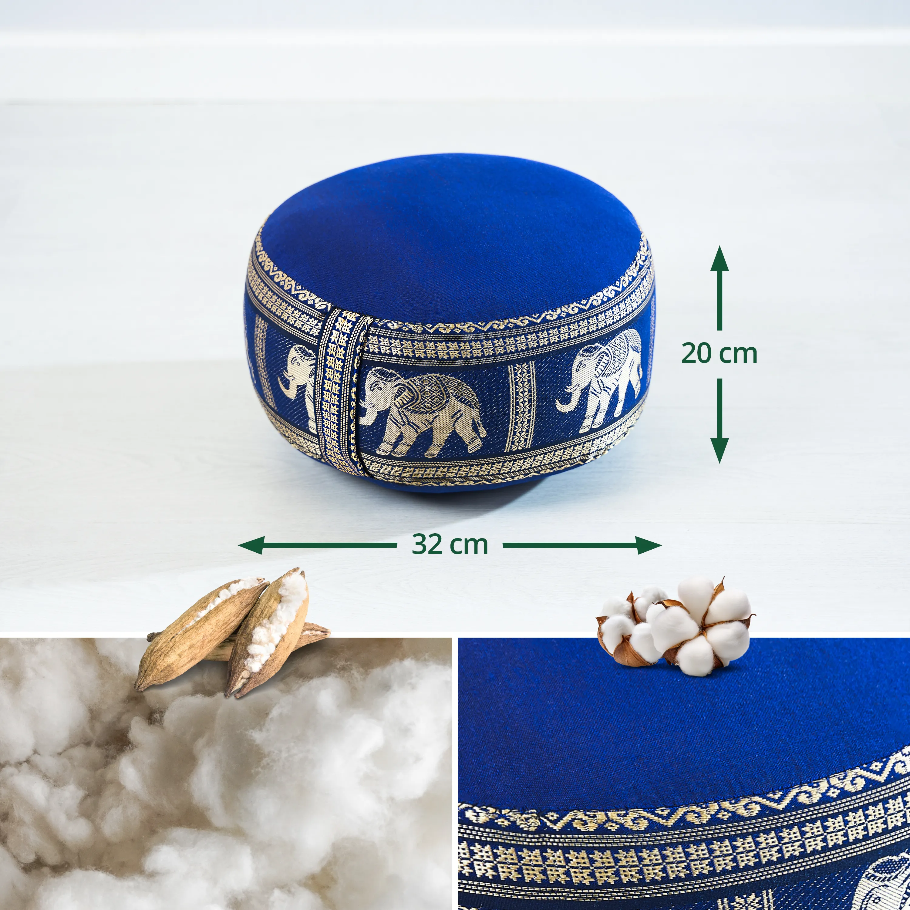 Zafu petite taille en kapok, Deluxe