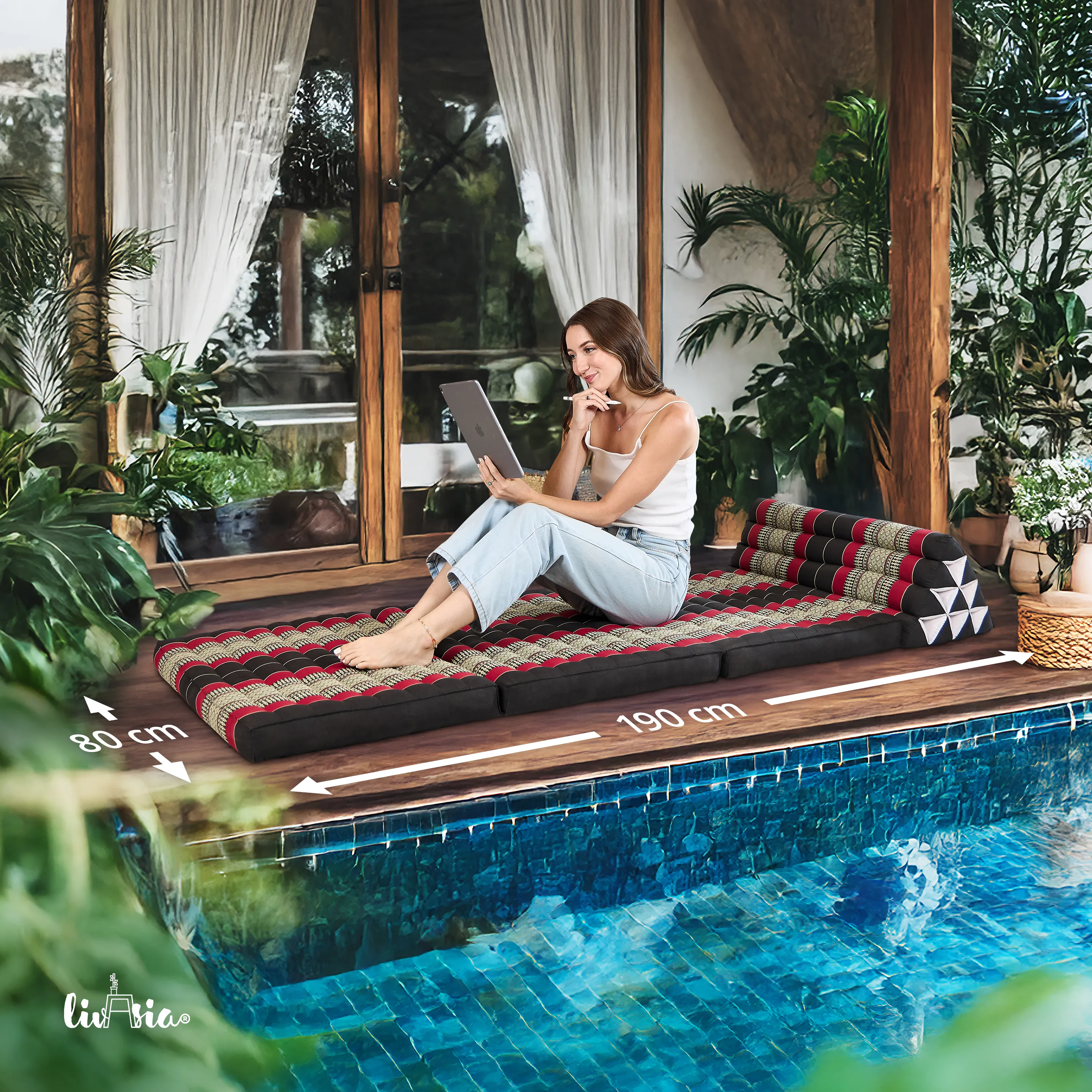 Coussin thaï en kapok largeur XXL
