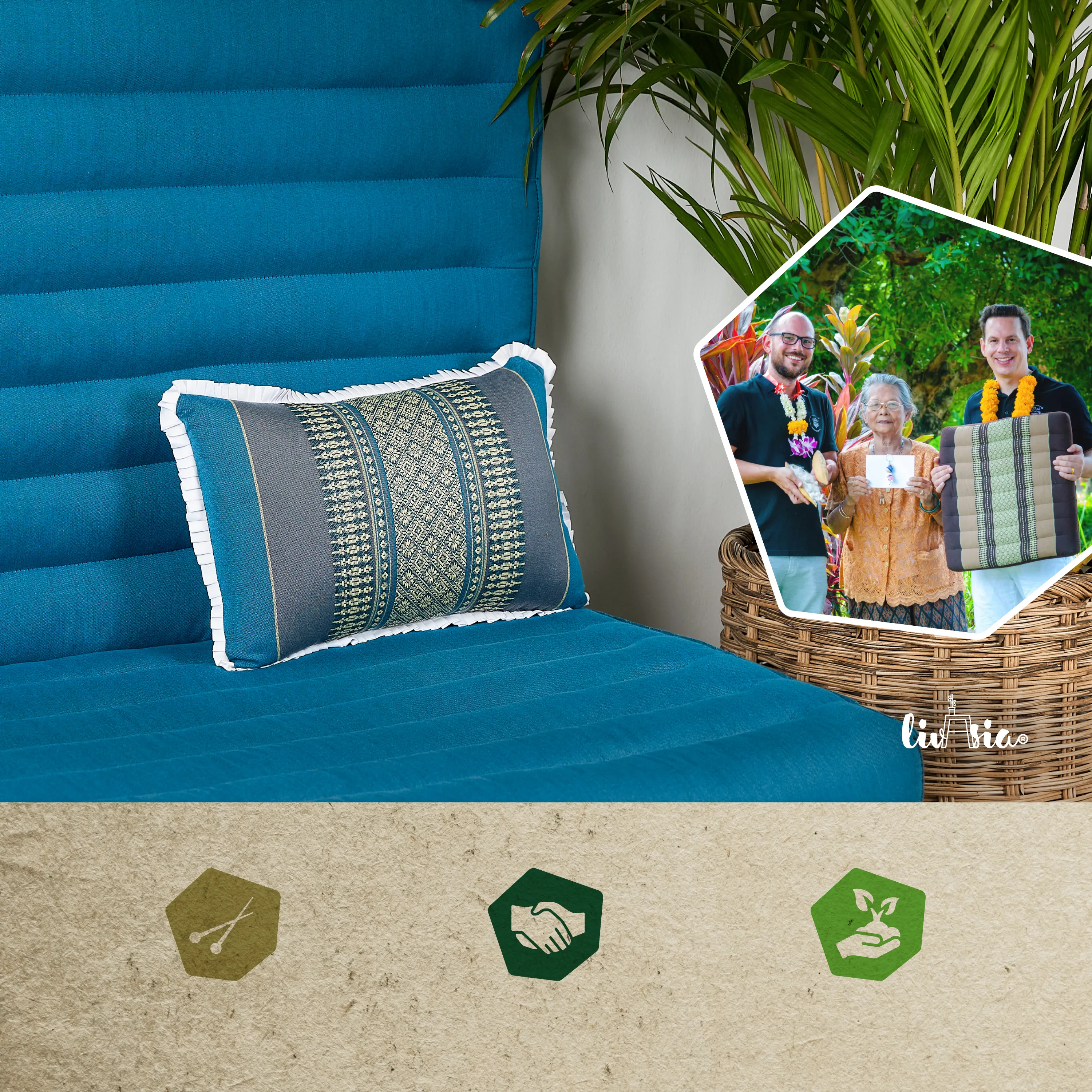 Coussin décoratif en kapok