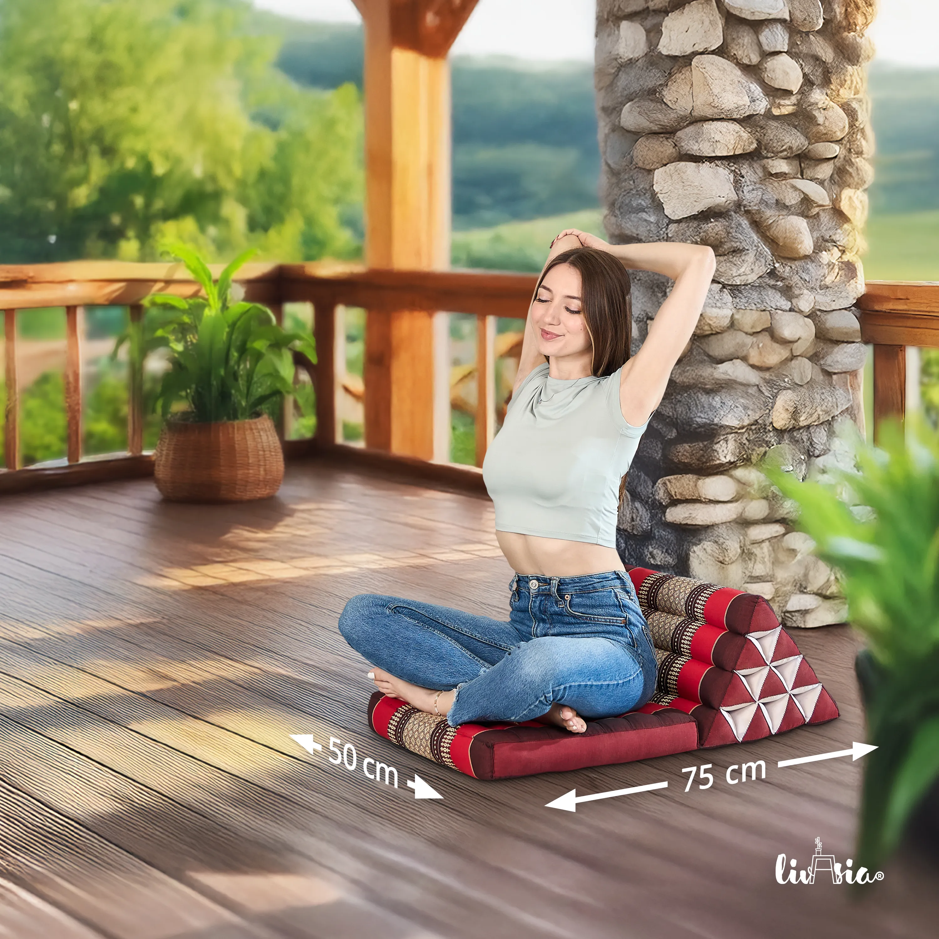 Coussin thaï avec matelas 1 partie en kapok
