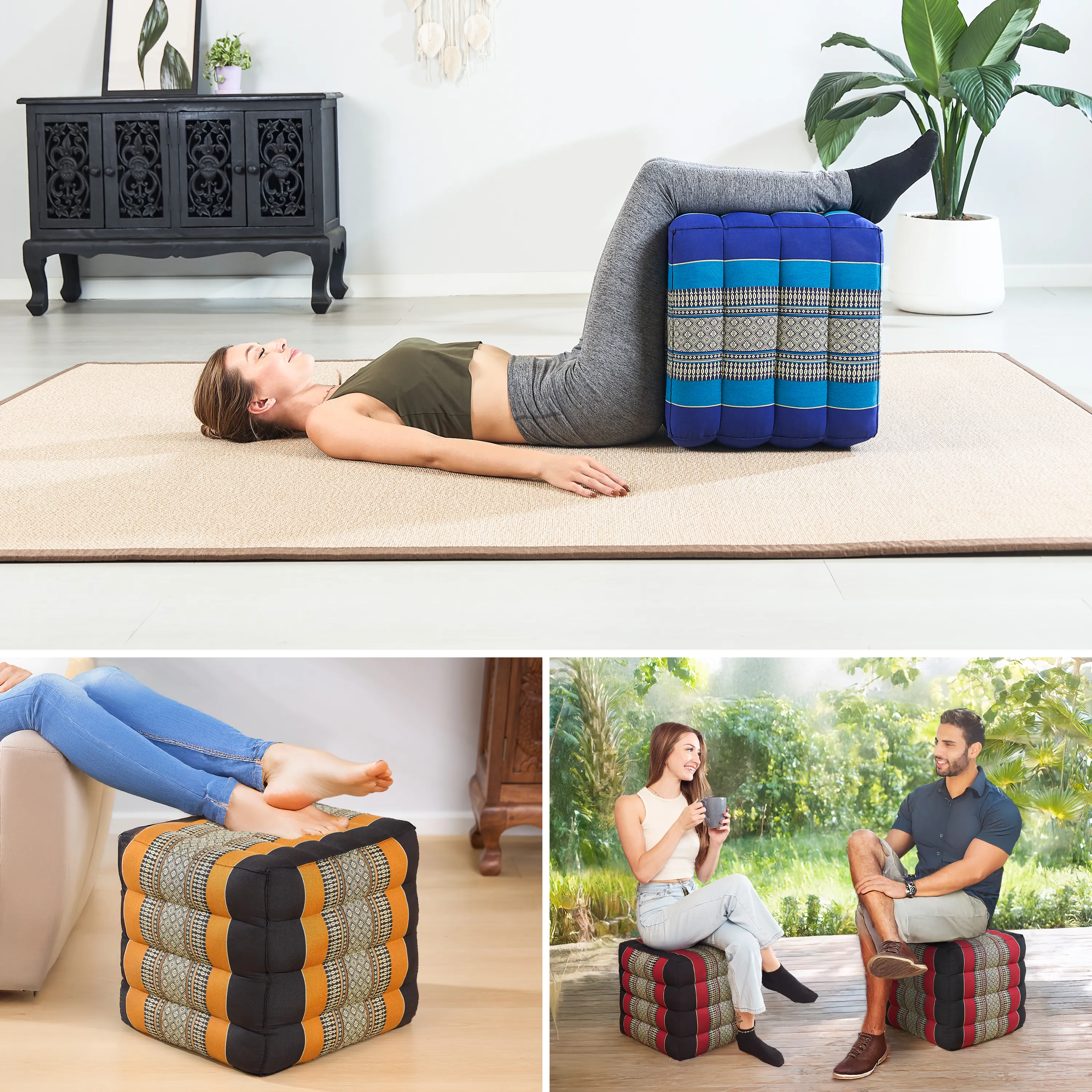 Coussin cube en kapok