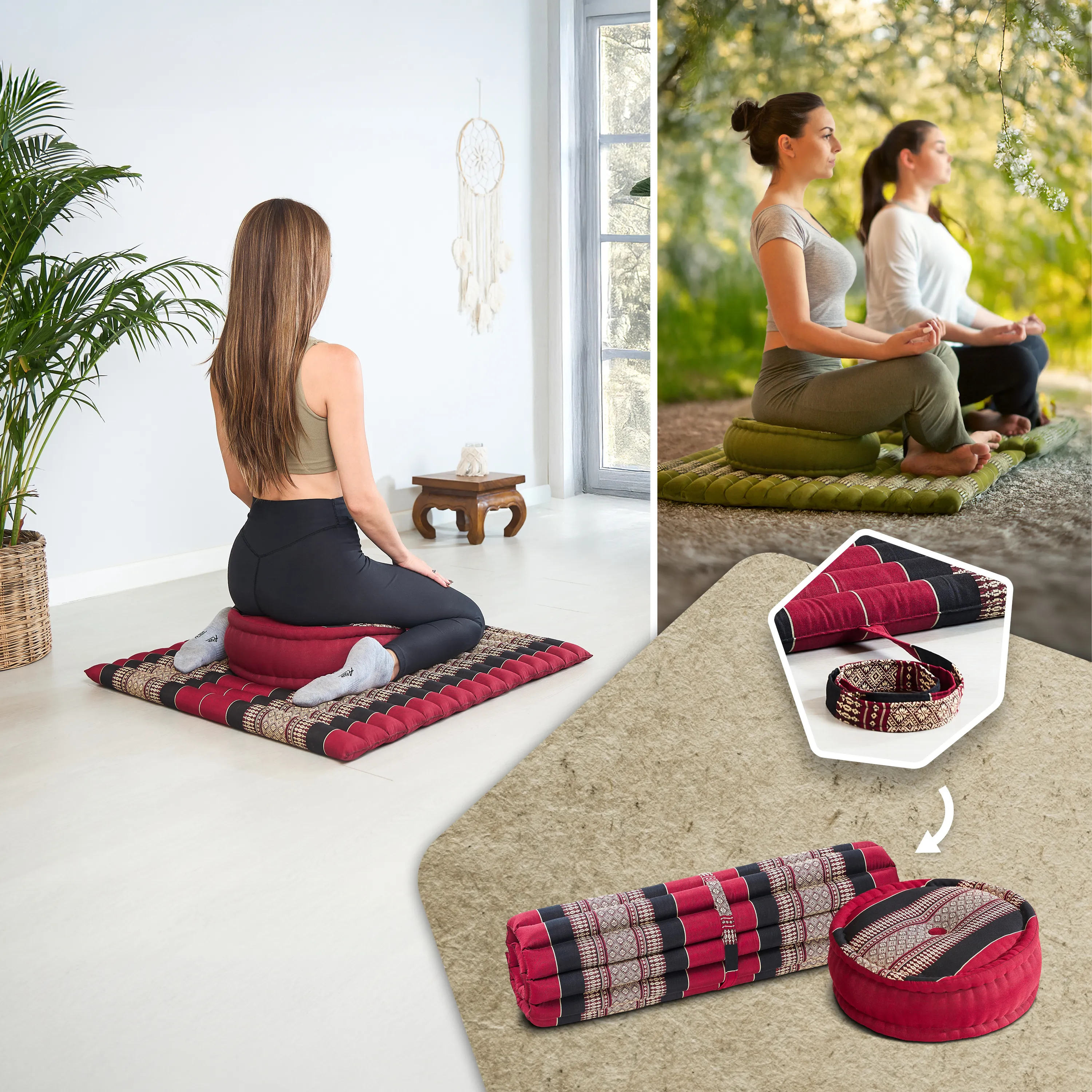 Set de coussins de méditation en kapok XL