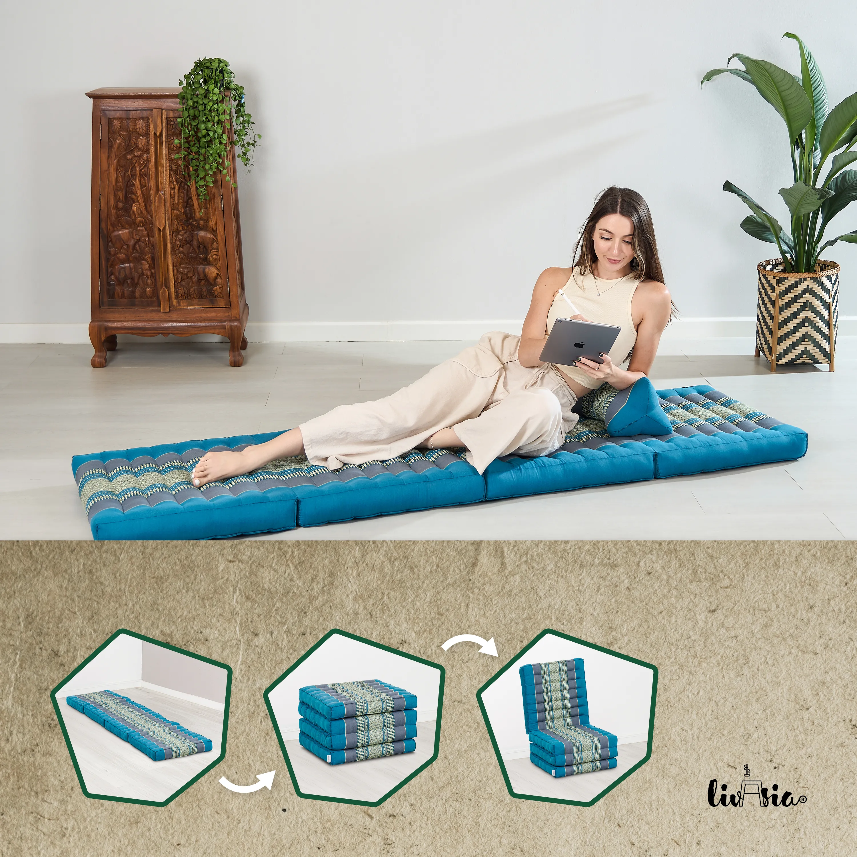 Matelas pliable en kapok, 50 cm de large, Classic