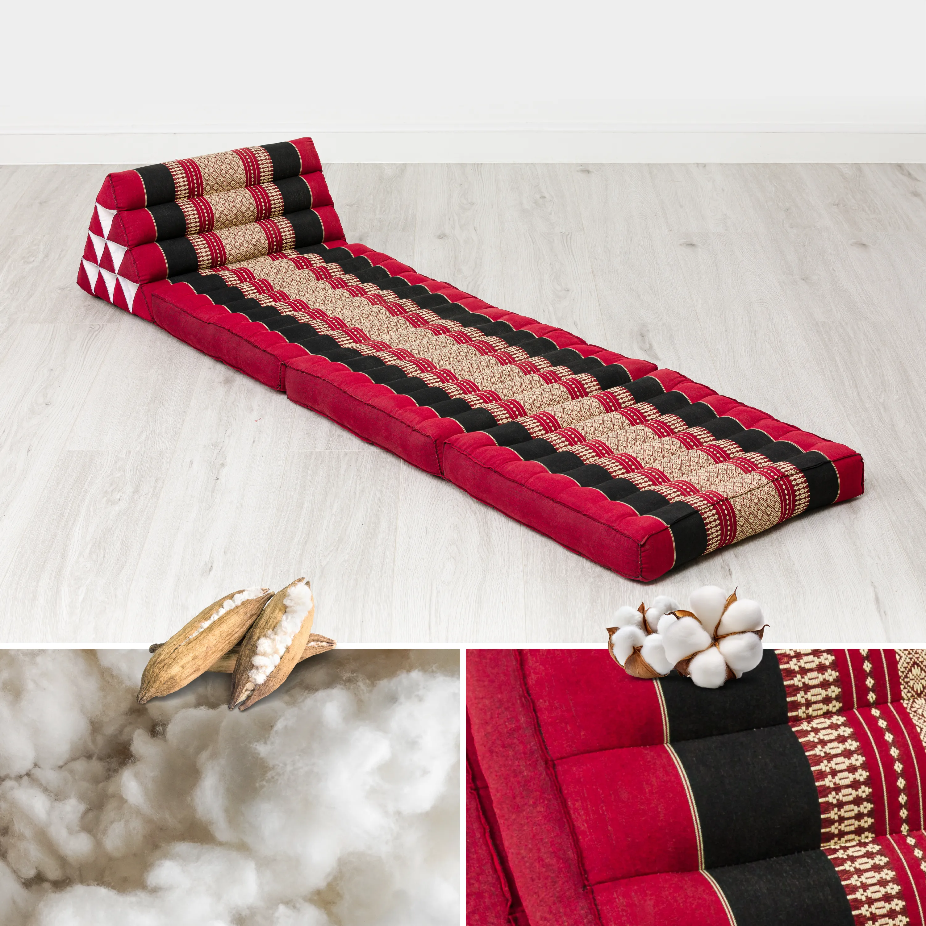 Coussin thaï avec matelas 3 parties en kapok, Classic