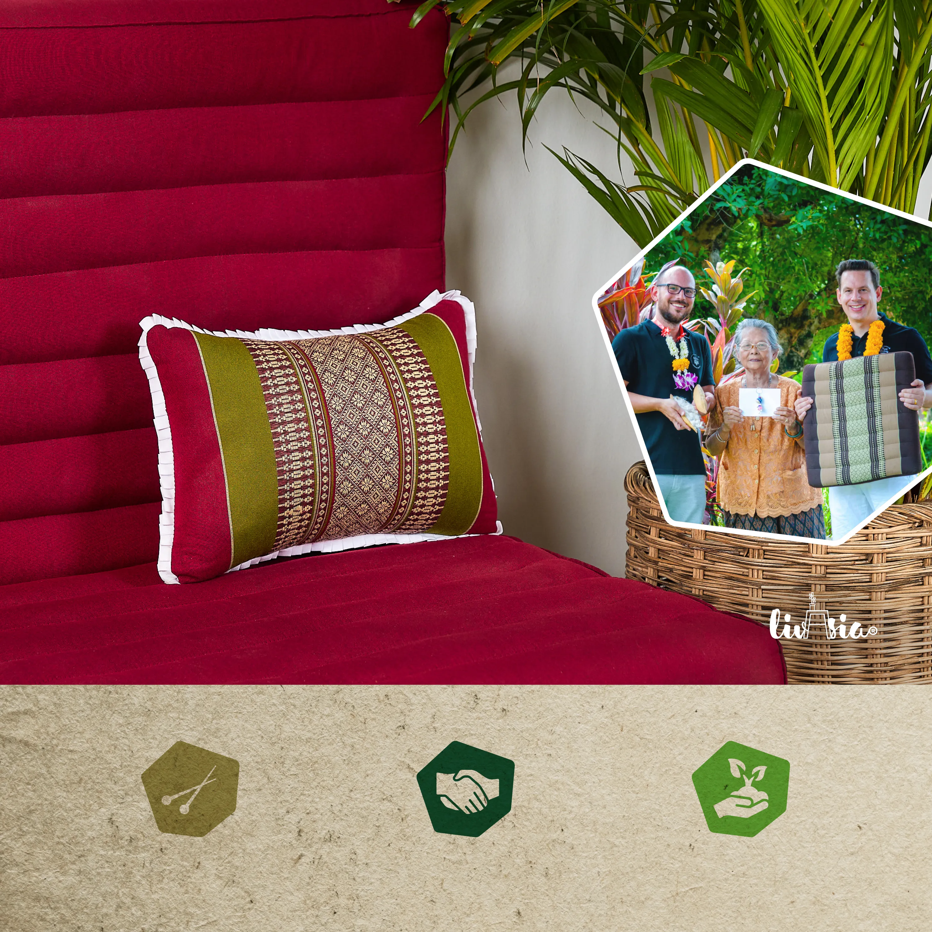 Coussin décoratif en kapok
