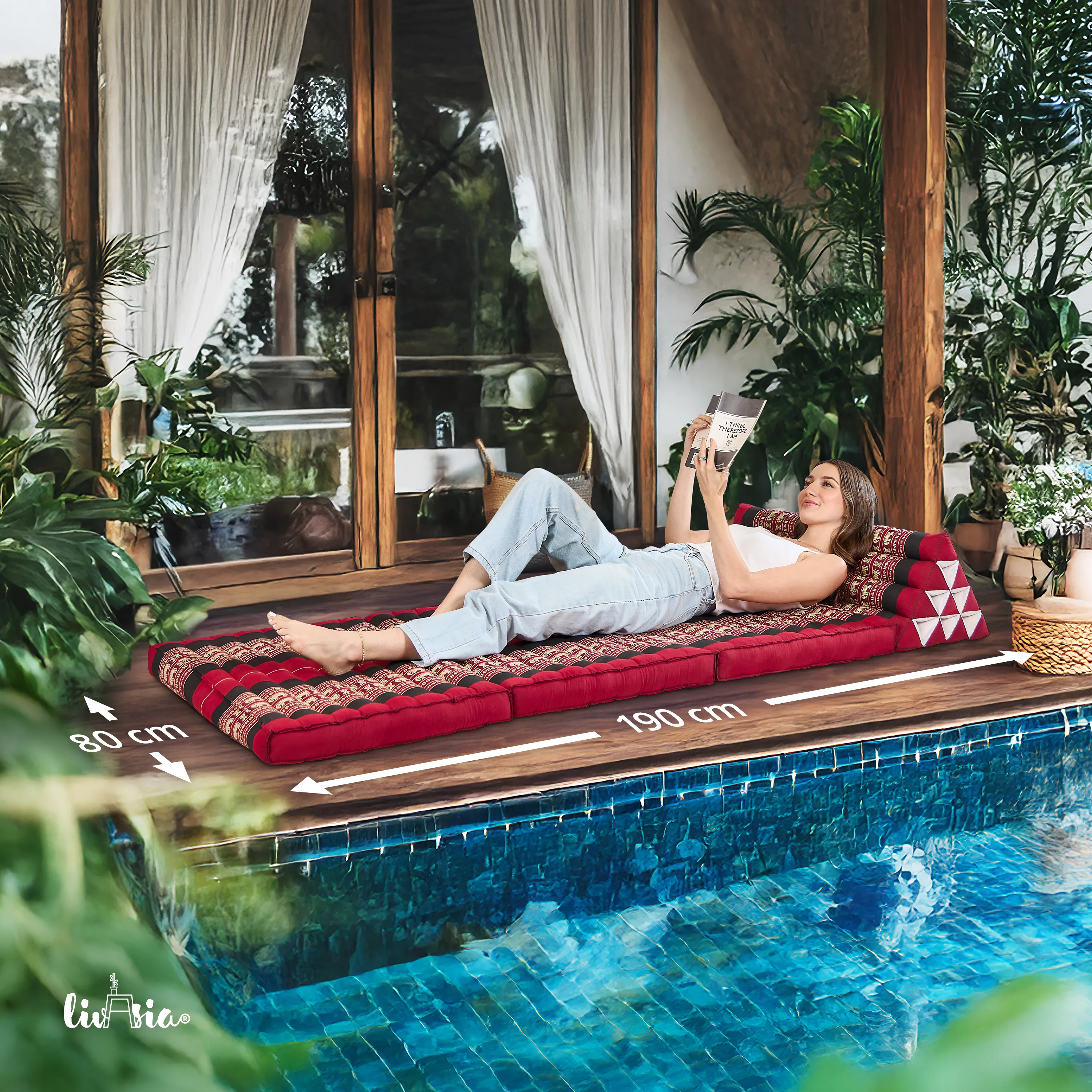 Coussin thaï en kapok largeur XXL