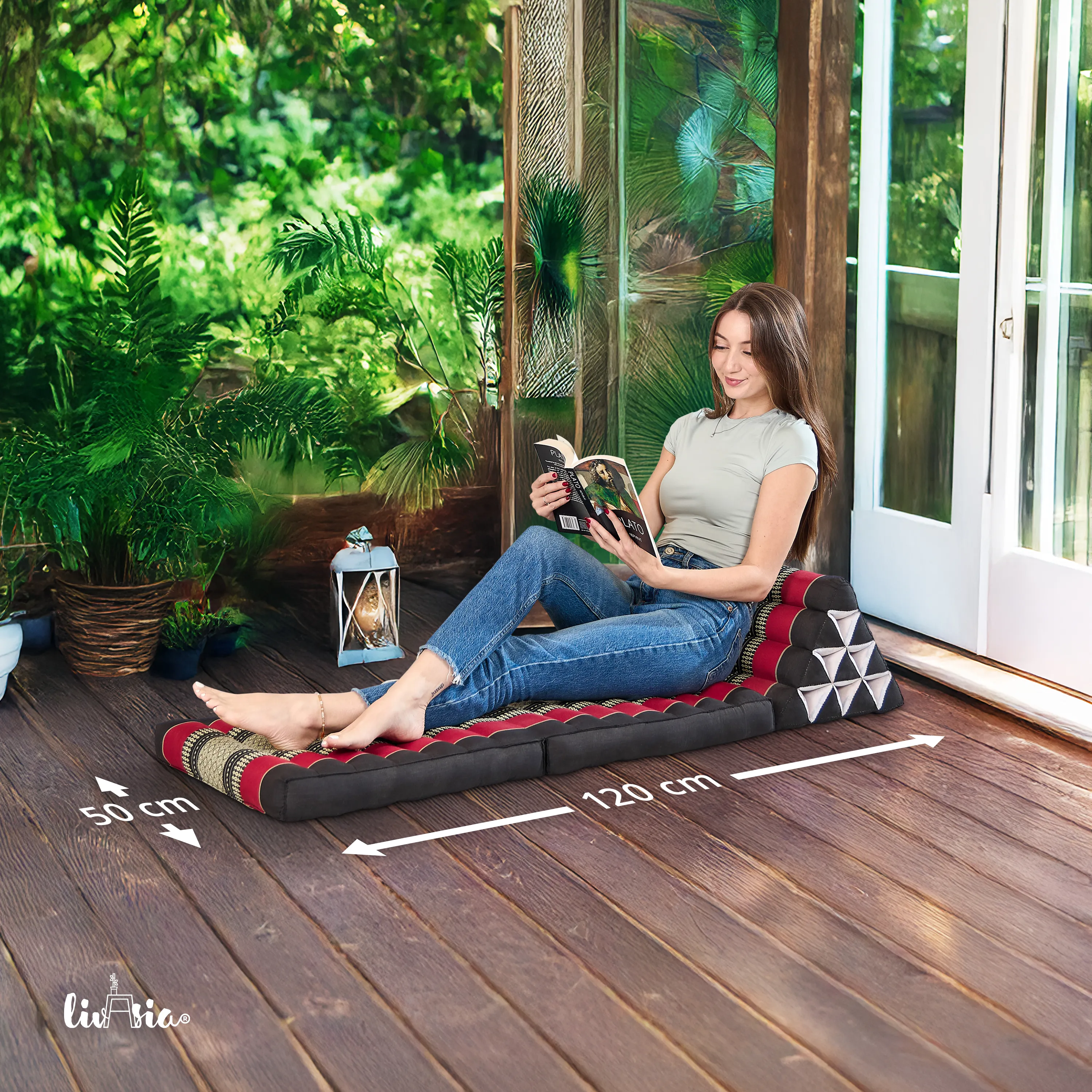 Coussin thaï avec matelas 2 parties en kapok