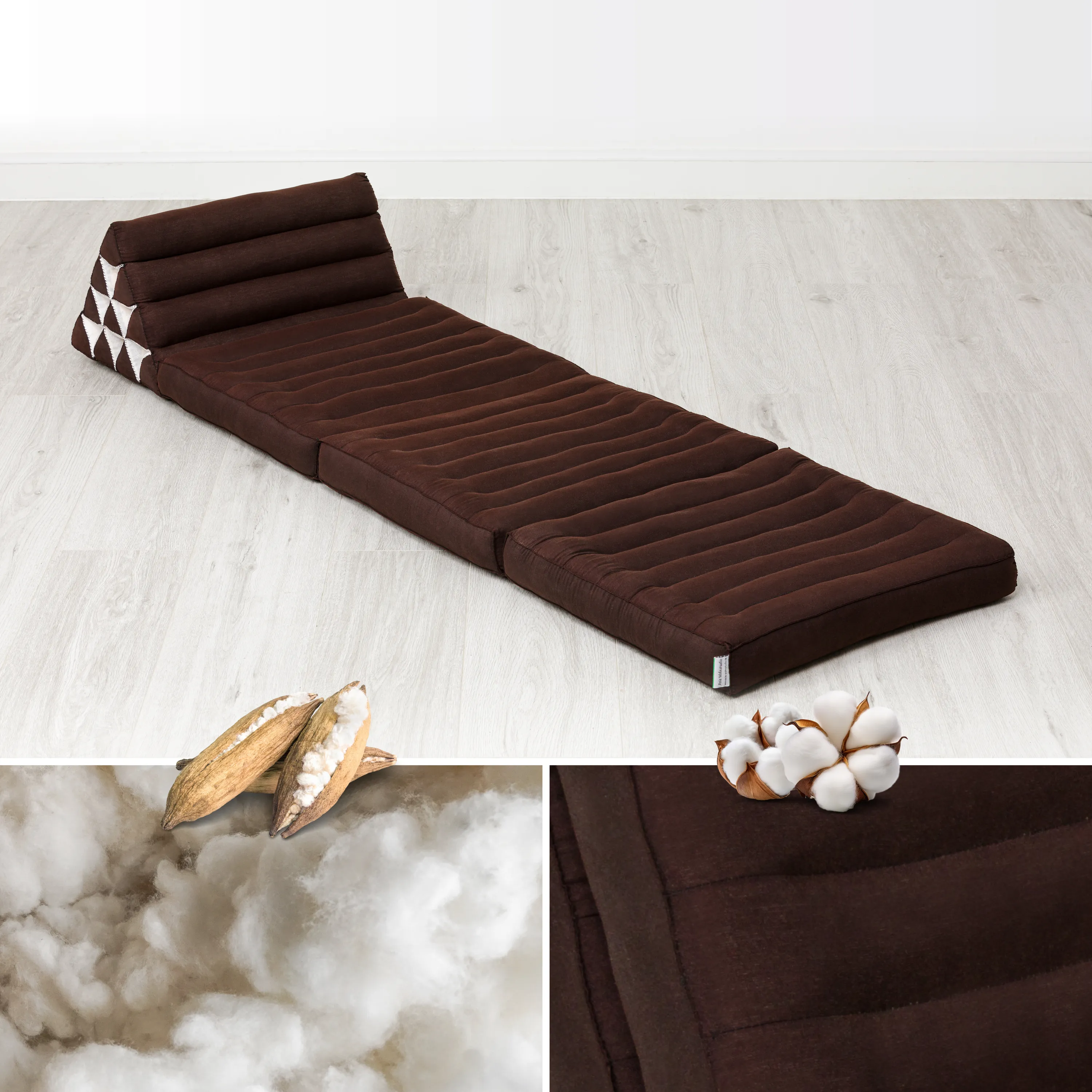 Coussin thaï avec matelas 3 parties en kapok, Basic