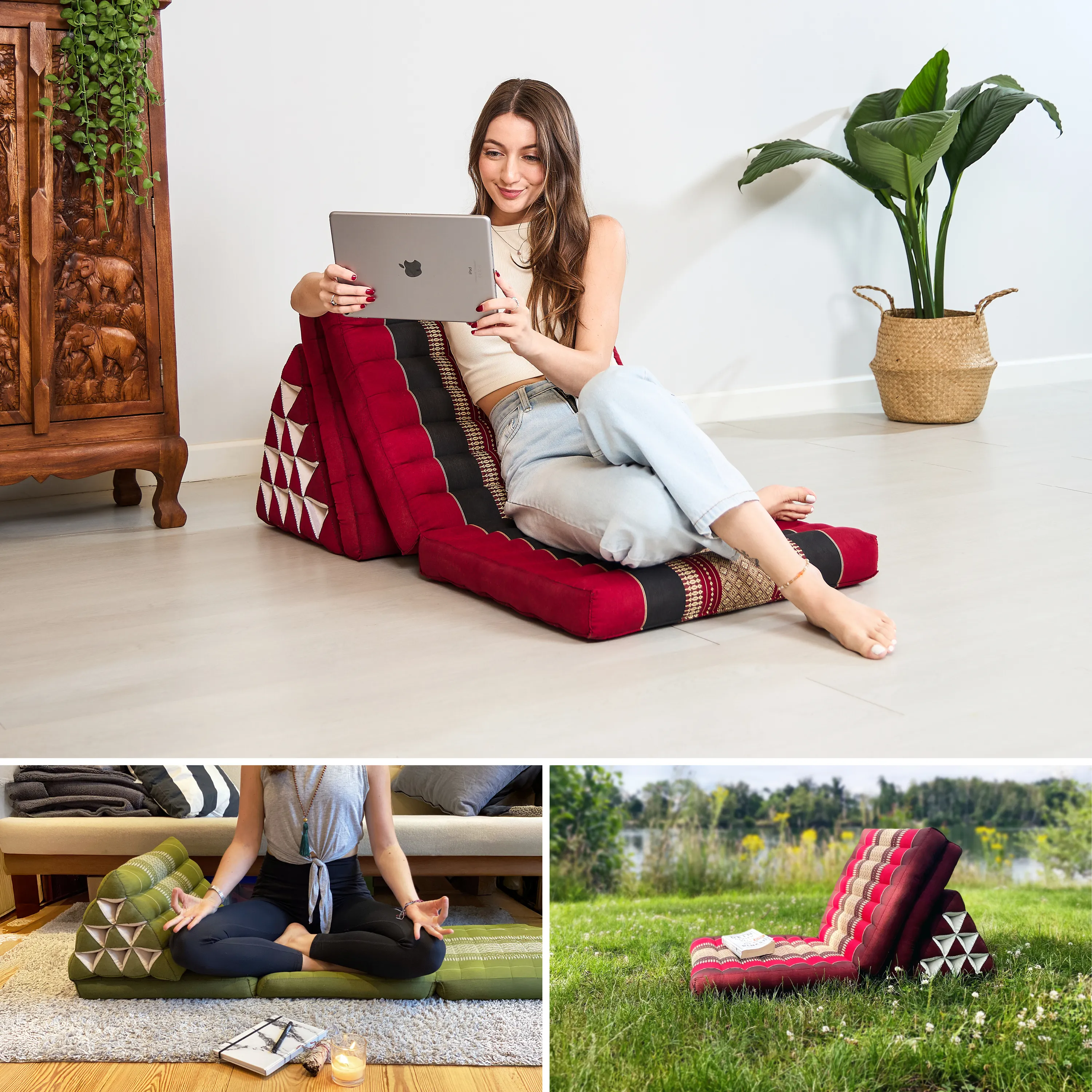 Coussin thaï en kapok hauteur XXL