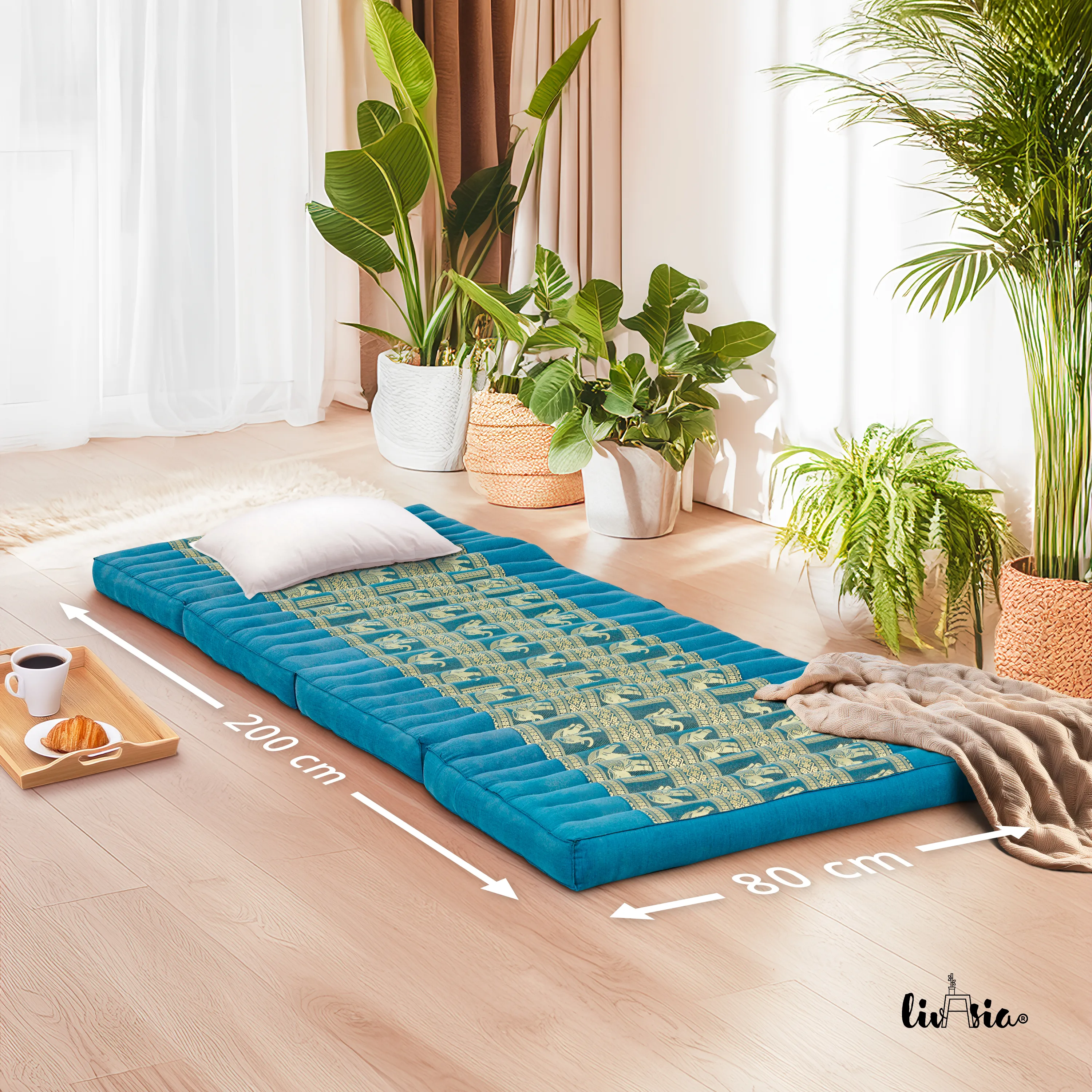 Matelas pliable en kapok, 80 cm de large, Deluxe
