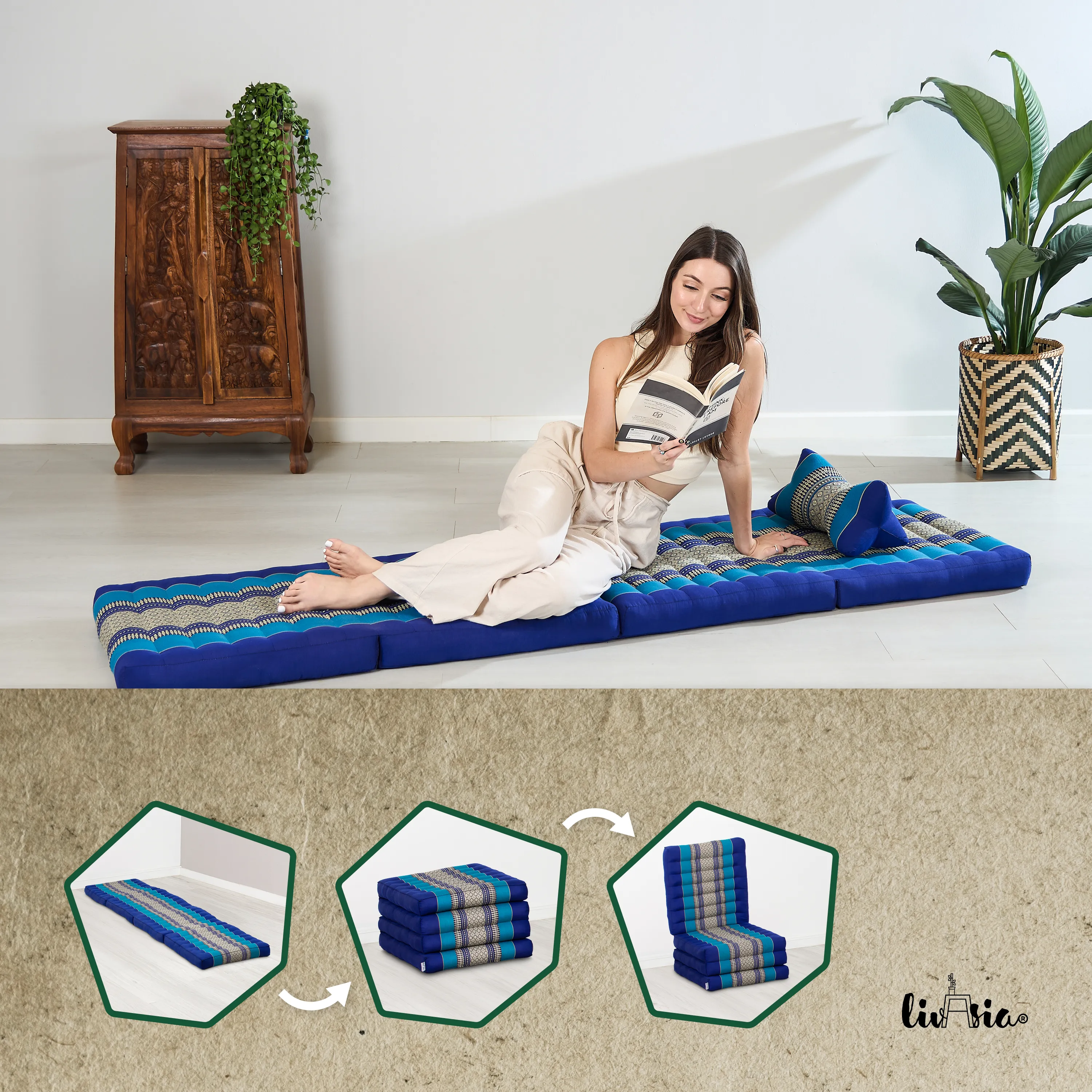 Matelas pliable en kapok, 50 cm de large, Classic