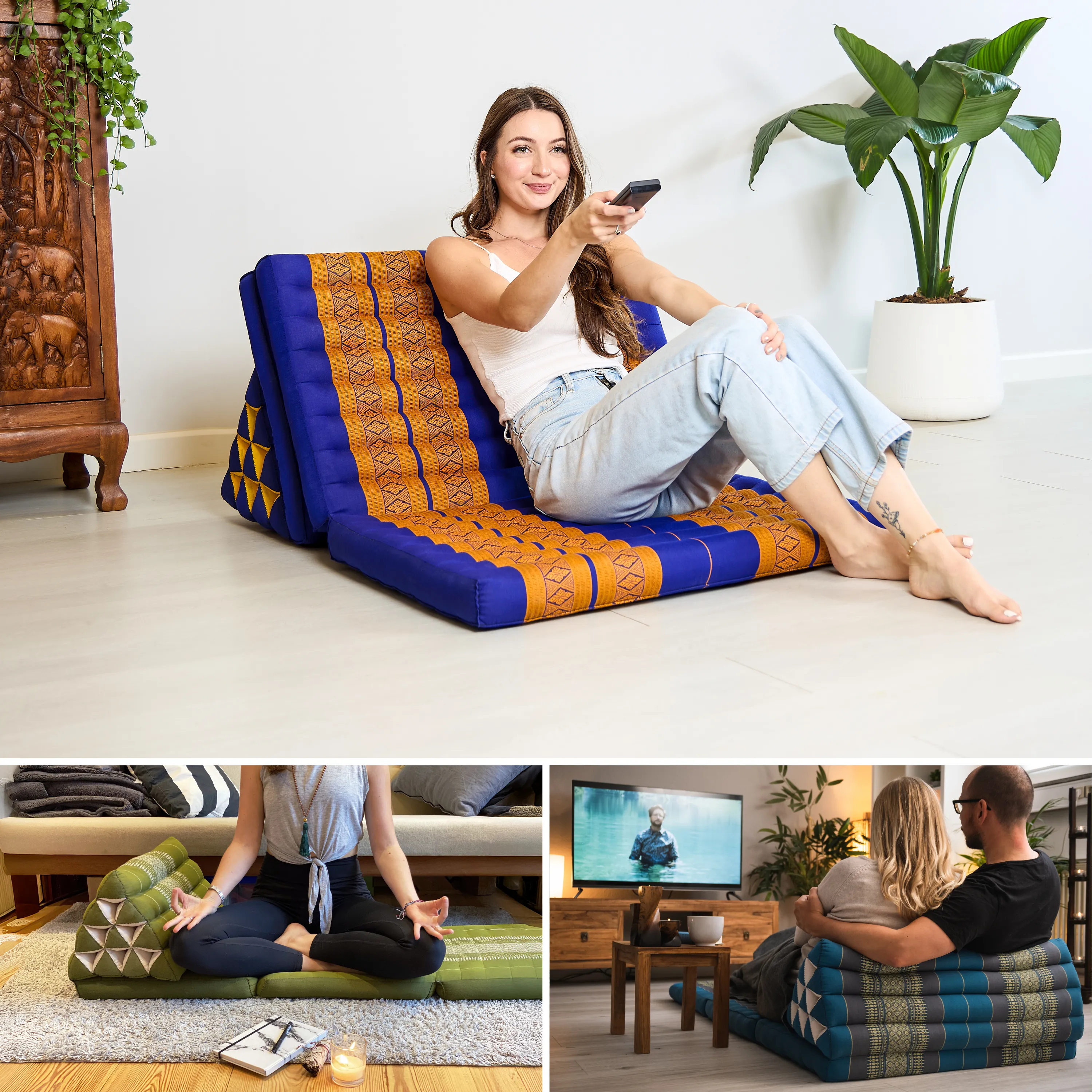 Coussin thaï en kapok largeur XXL