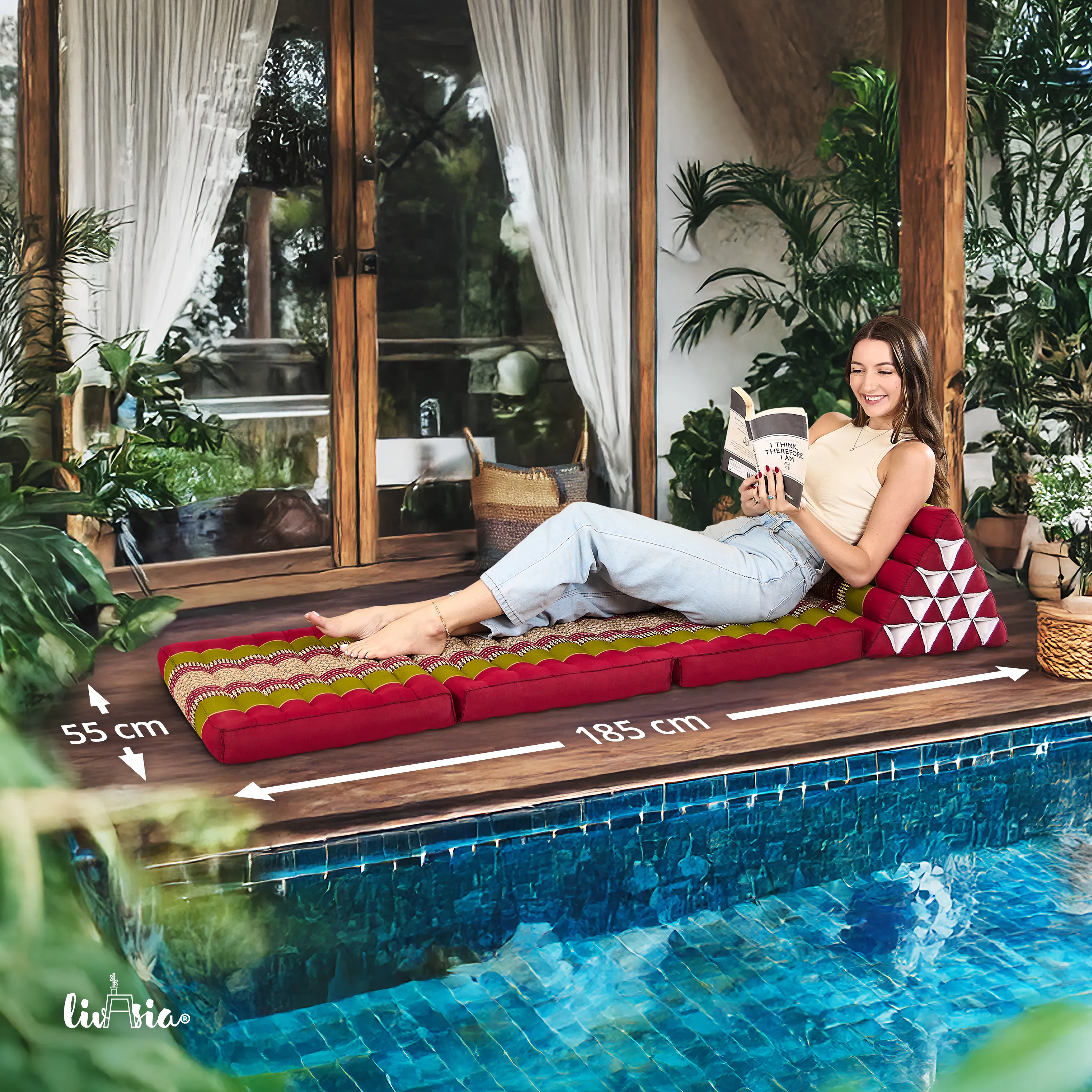 Coussin thaï en kapok hauteur XXL