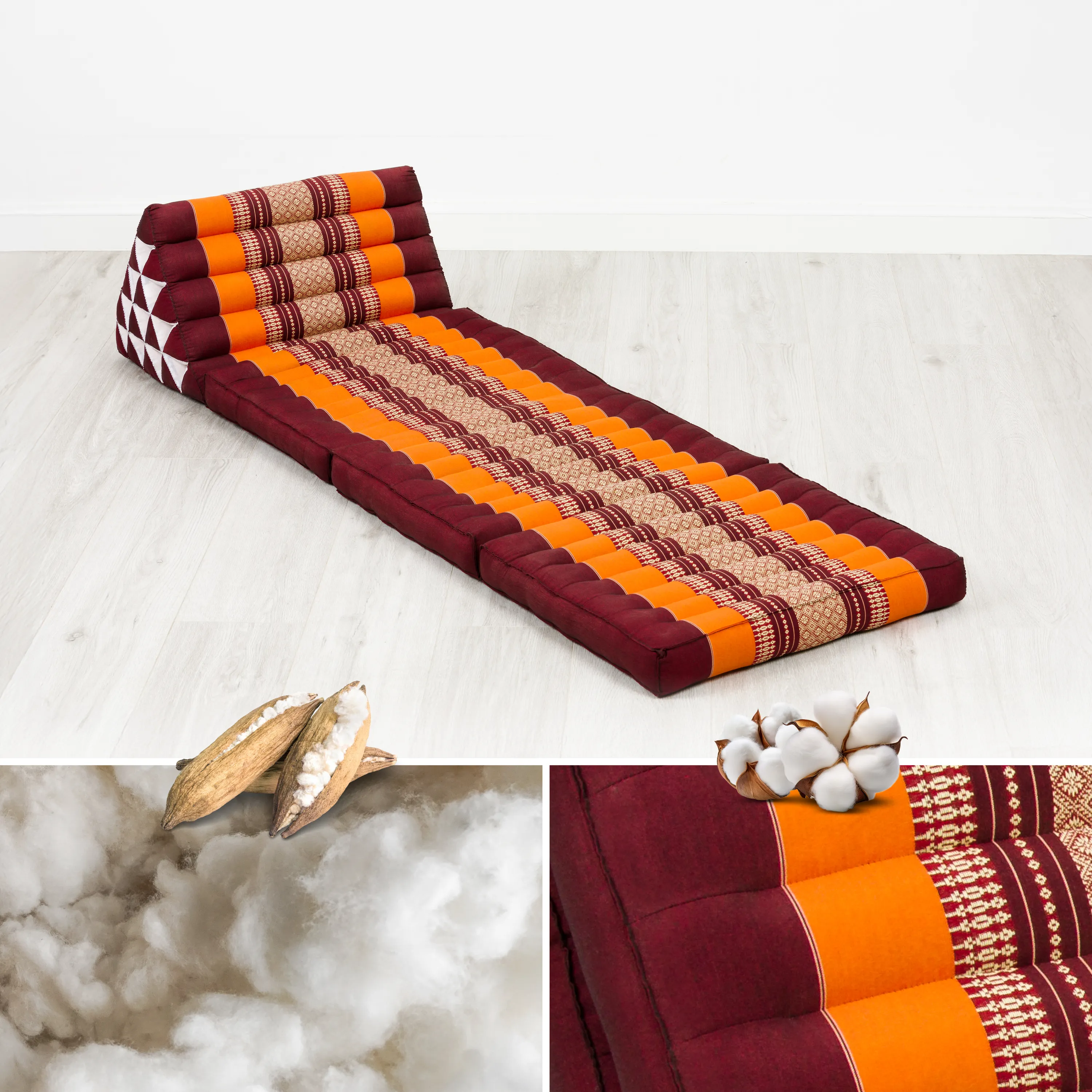 Coussin thaï en kapok hauteur XXL