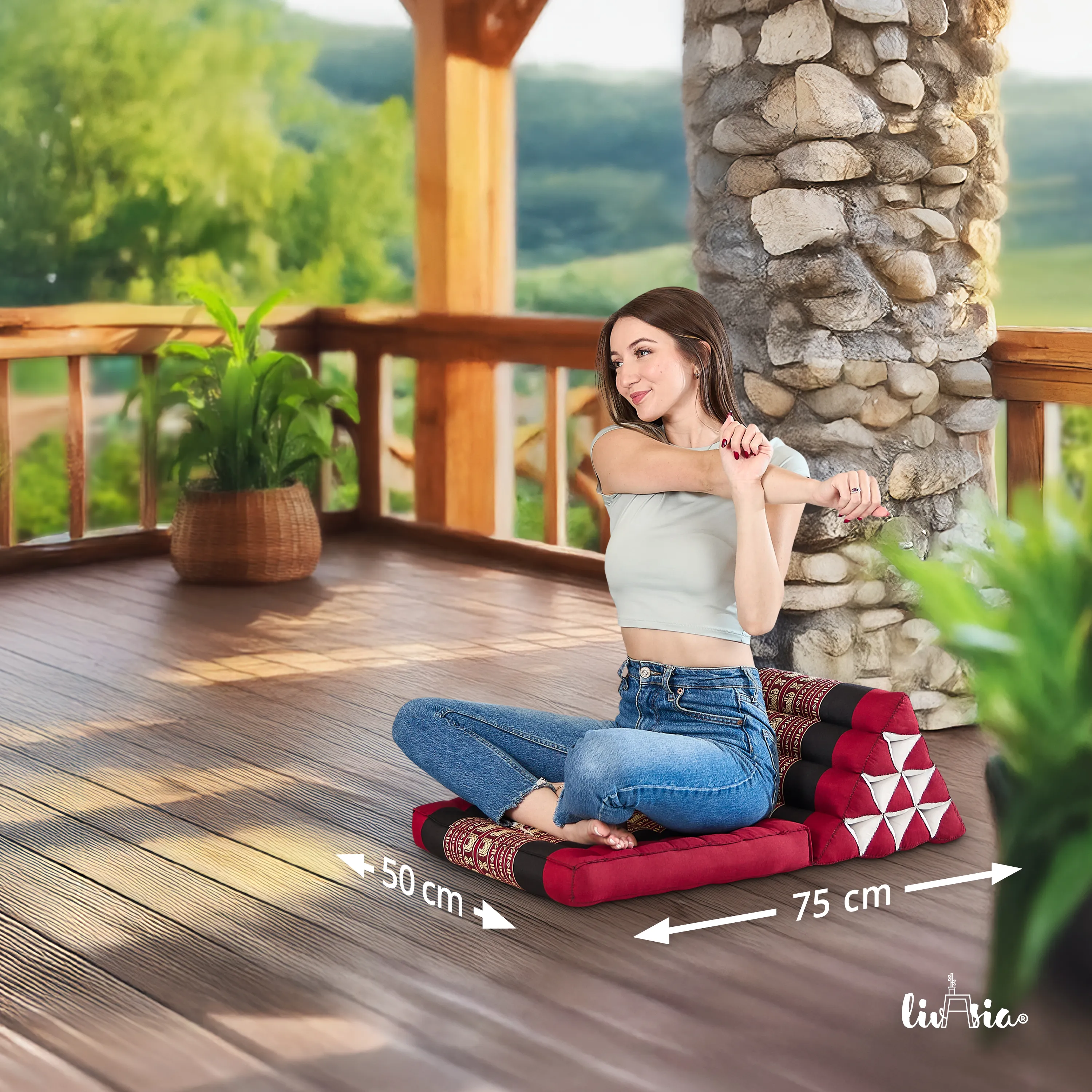 Coussin thaï avec matelas 1 partie en kapok