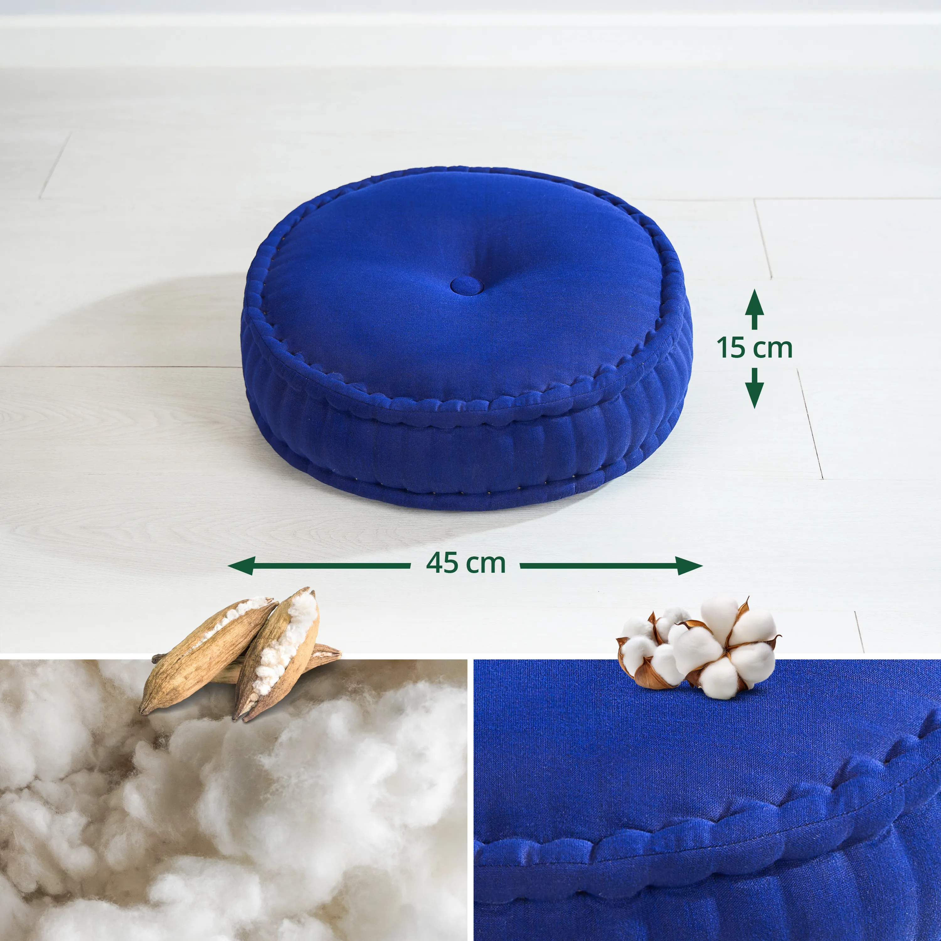 Zafu grande taille en kapok, Basic