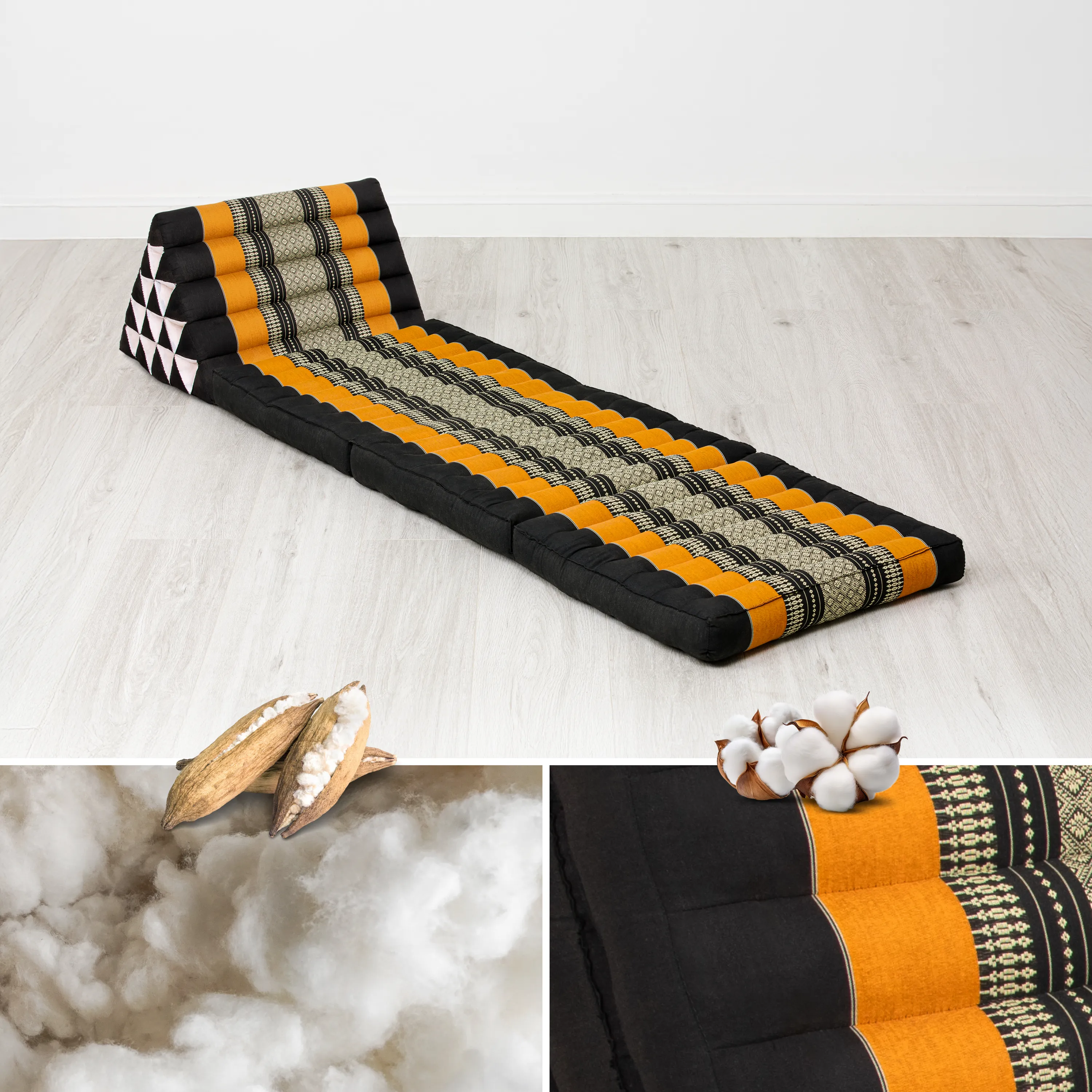 Coussin thaï en kapok hauteur XXL