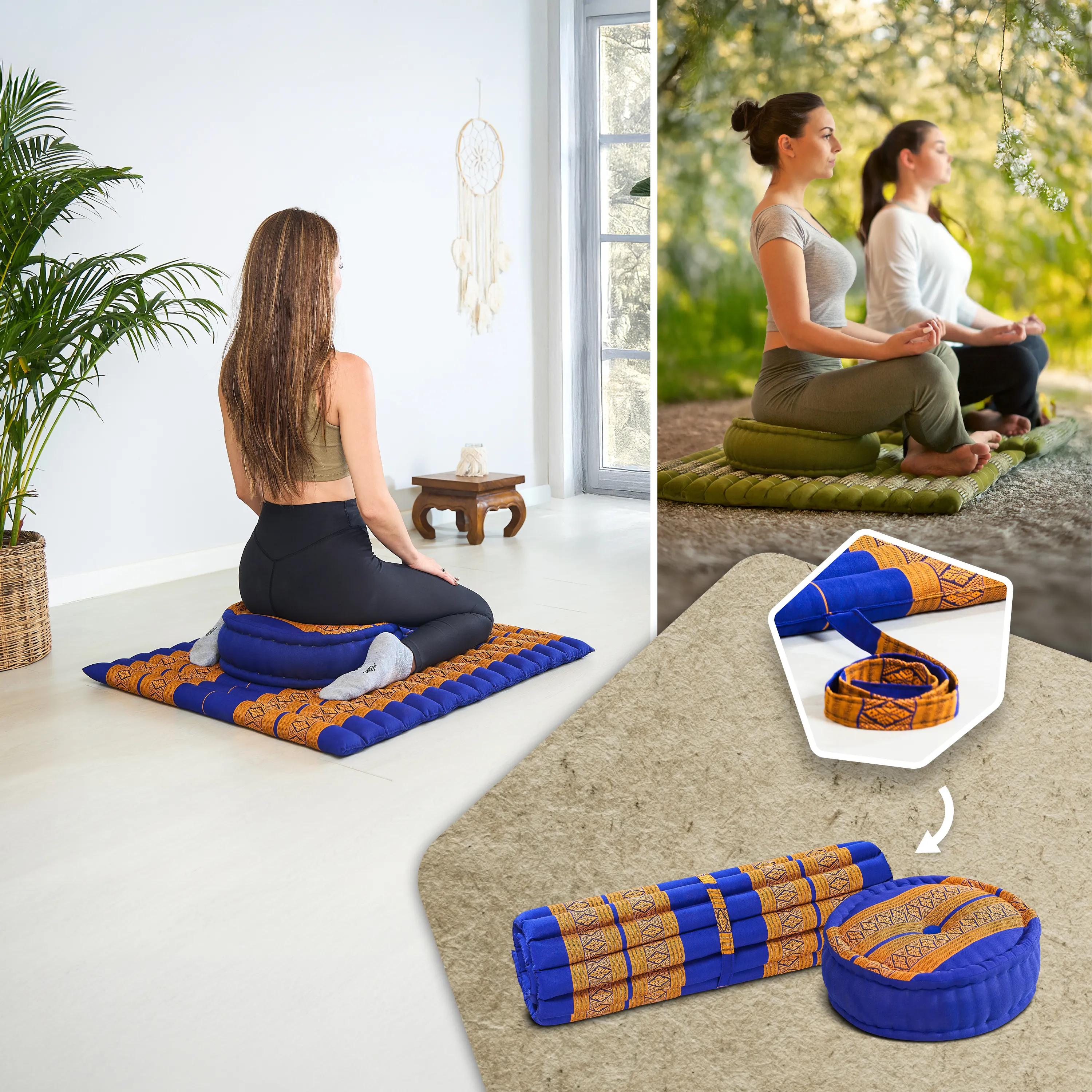 Set de coussins de méditation en kapok XL