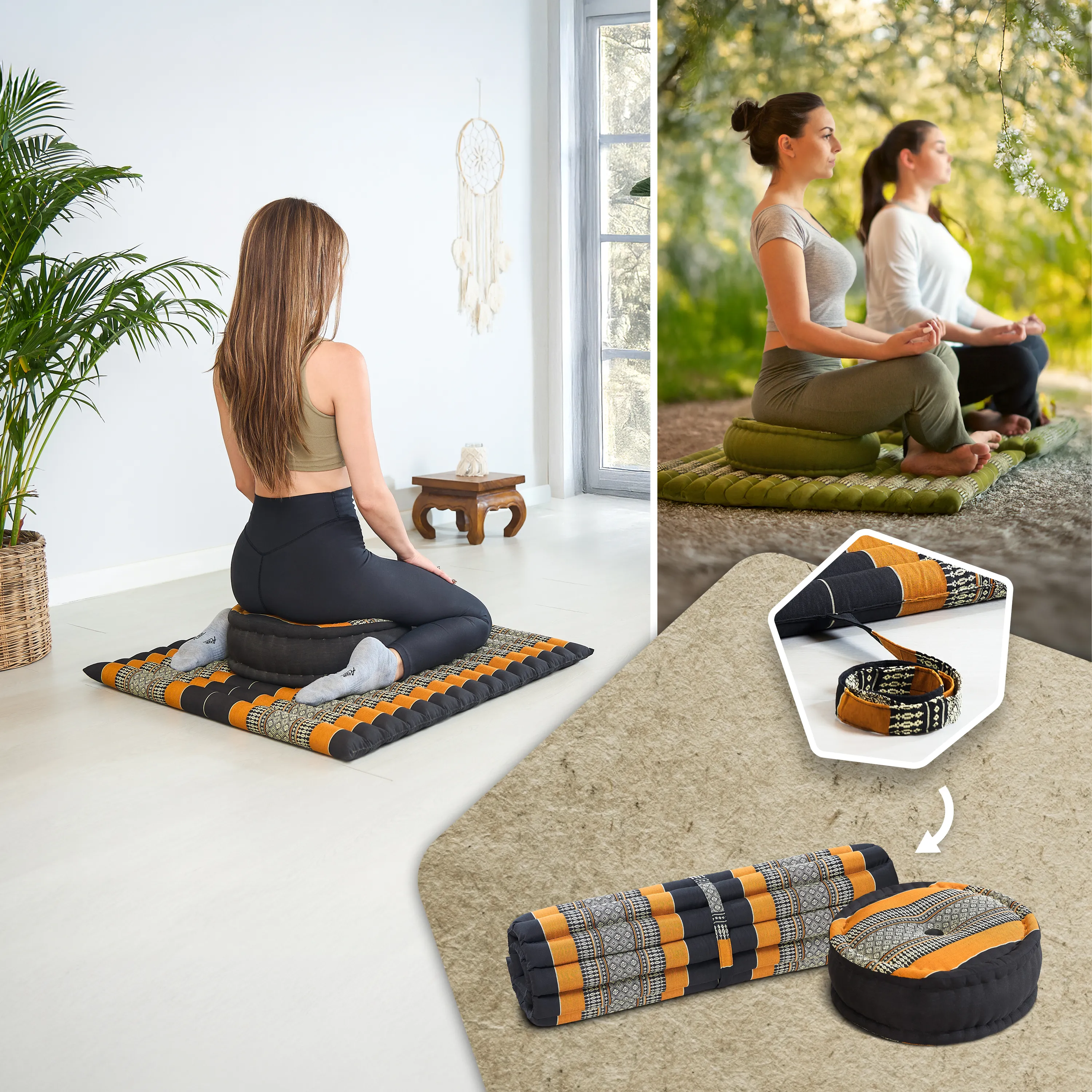 Set de coussins de méditation en kapok XL